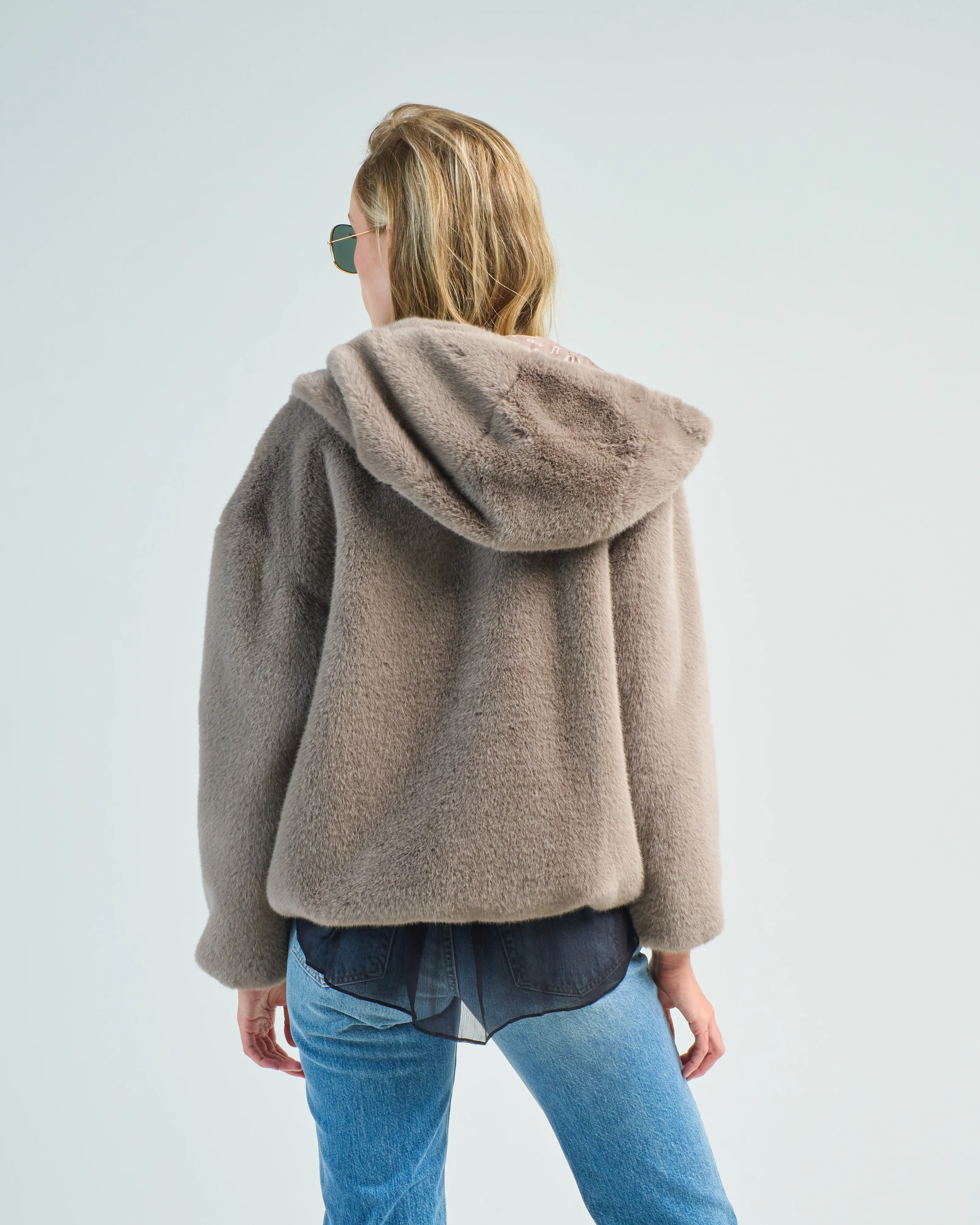 faux mink jacket w/ fixed hood - Image 4