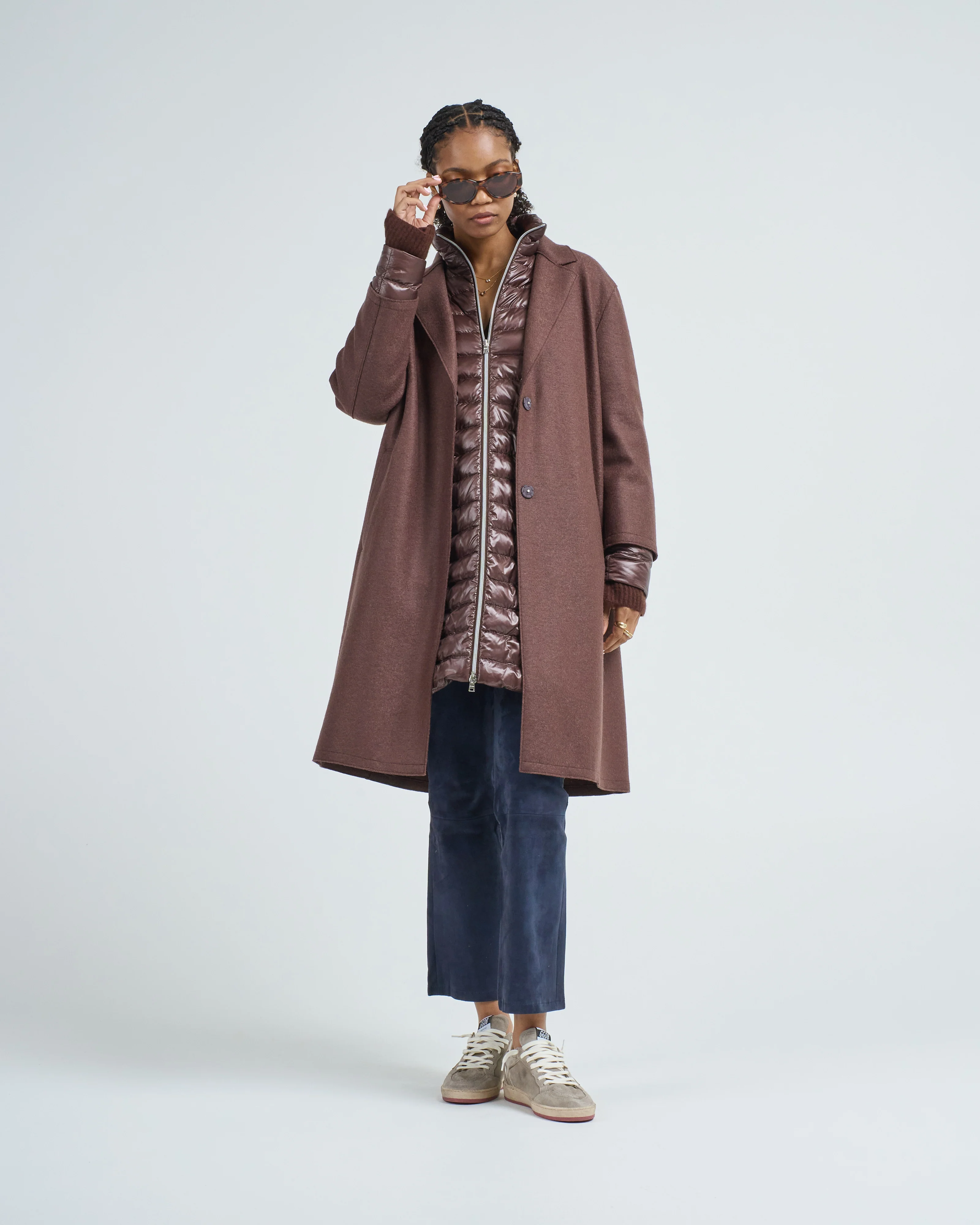 felted wool and nylon ultralight 3 in 1 coat