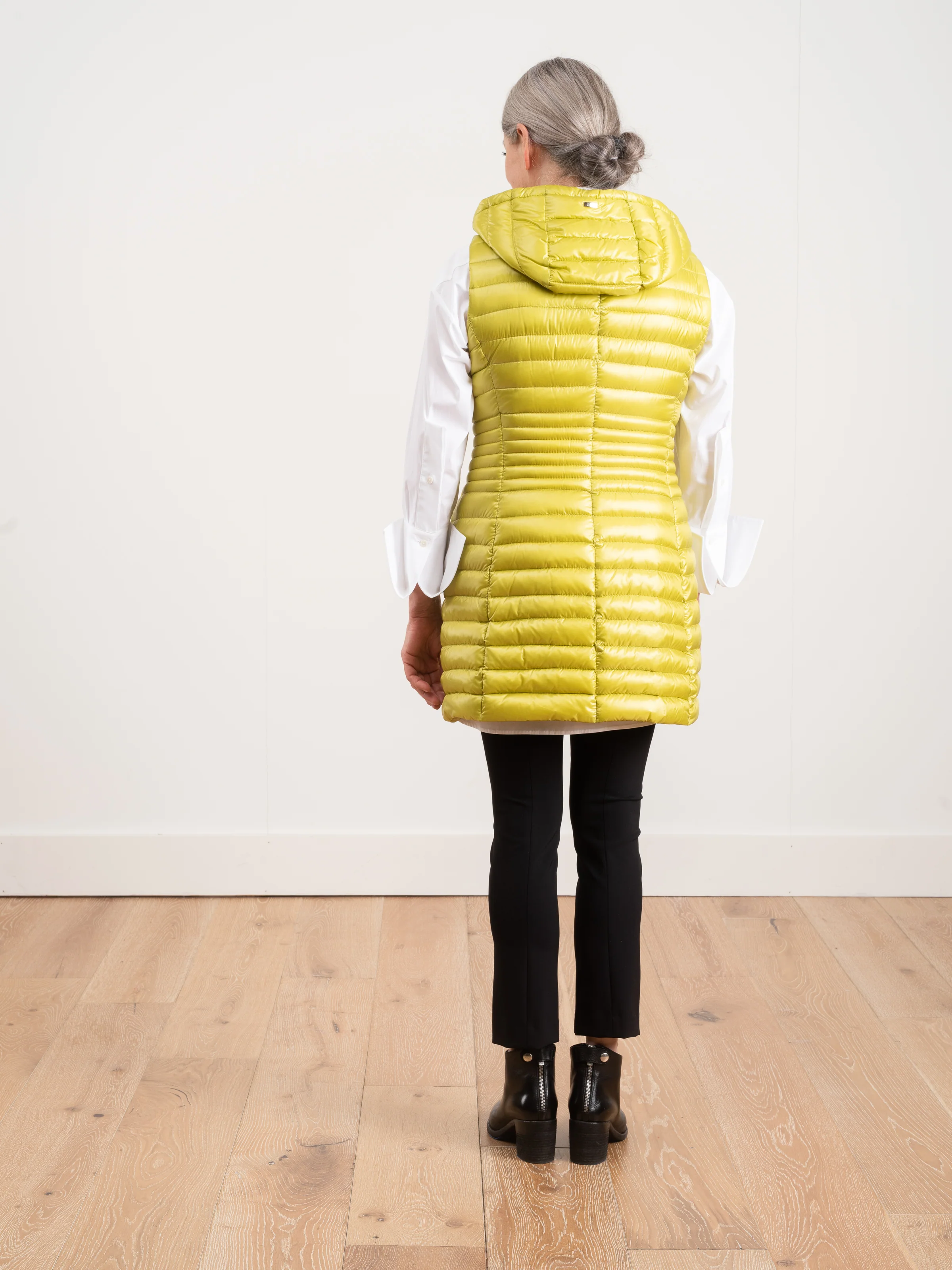 fitted vest w/ hood - chartreuse - Image 4