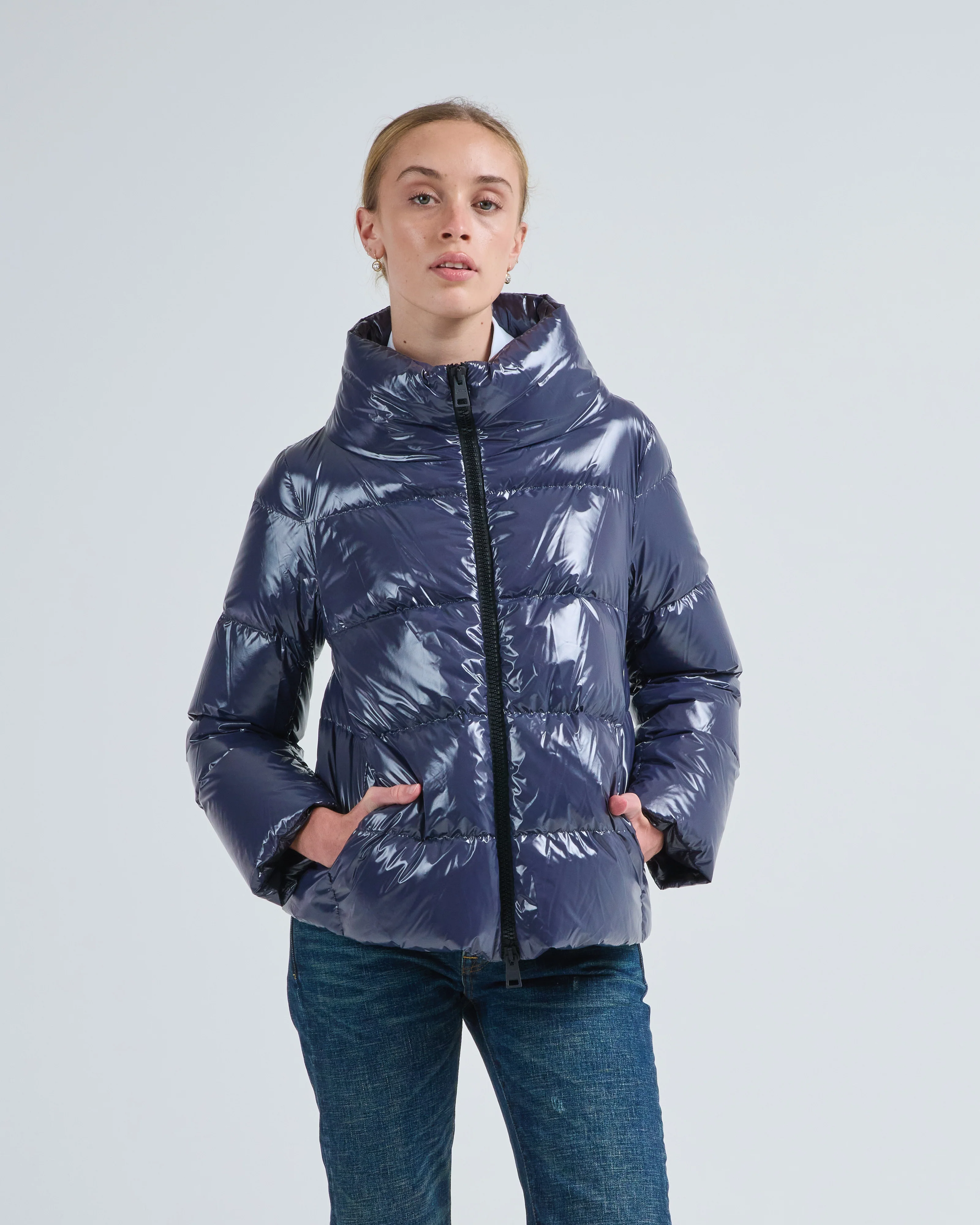 gloss zipper jacket