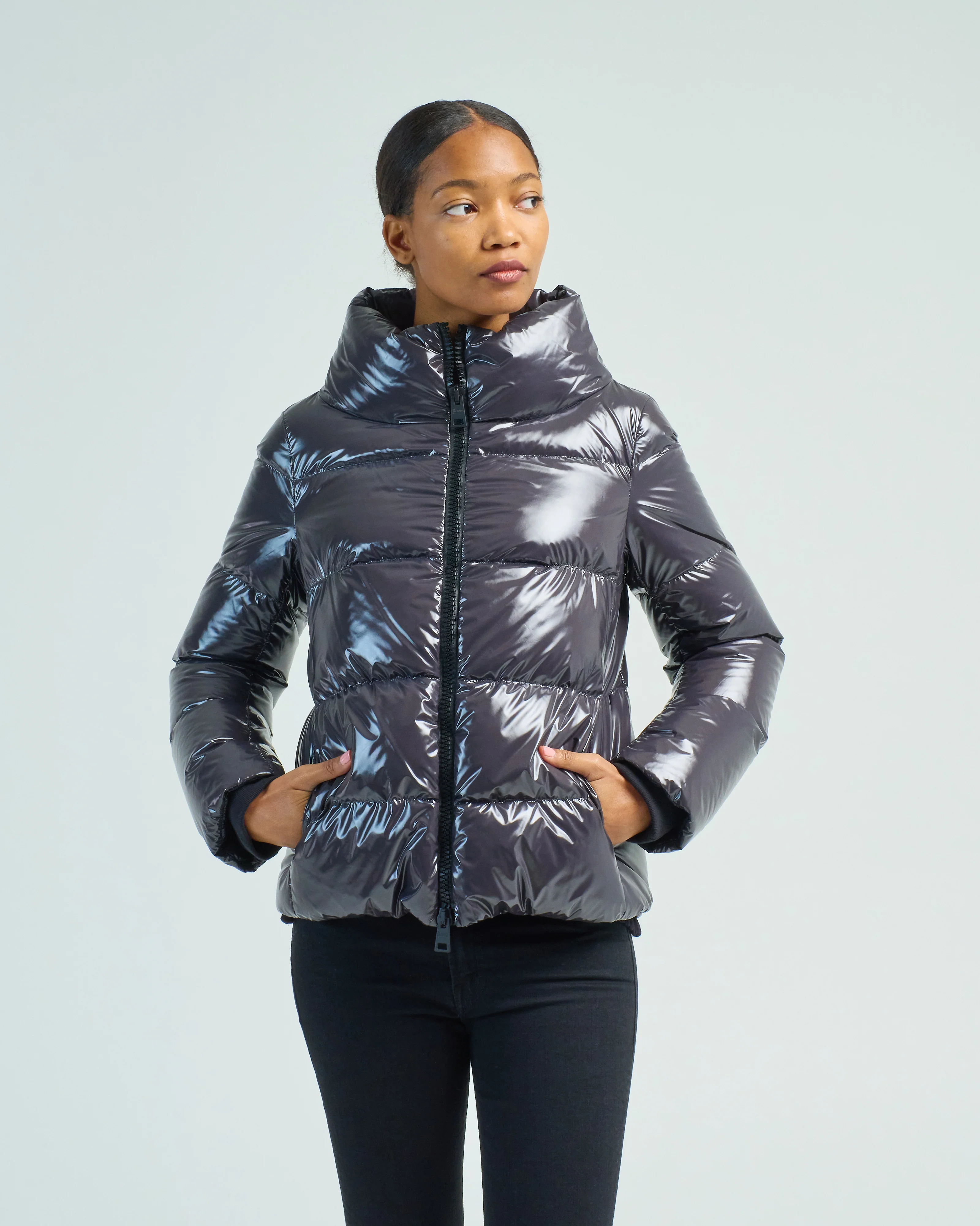 gloss zipper jacket