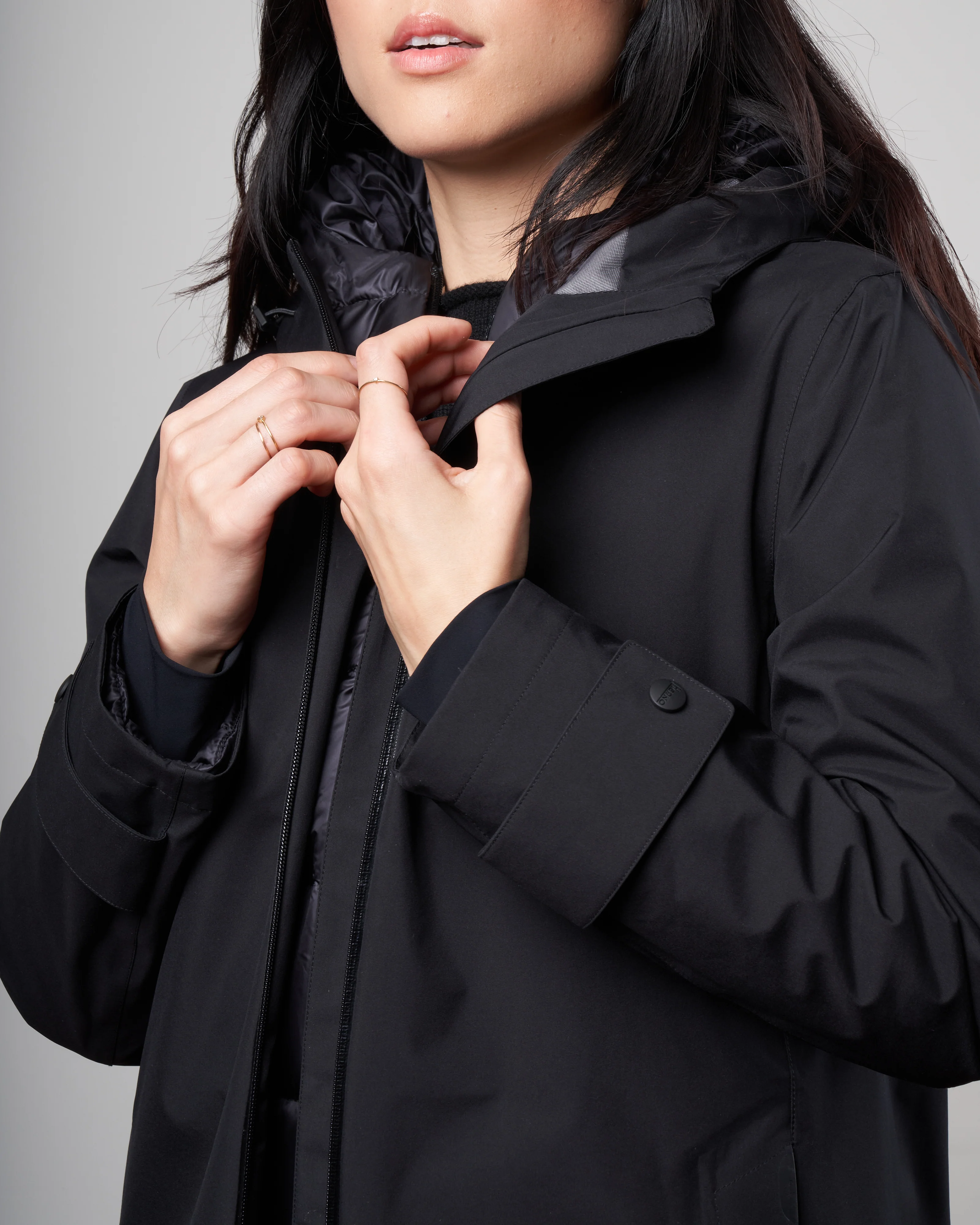 goretex® hooded 2-in-1 raincoat - nero 9300 - Image 6