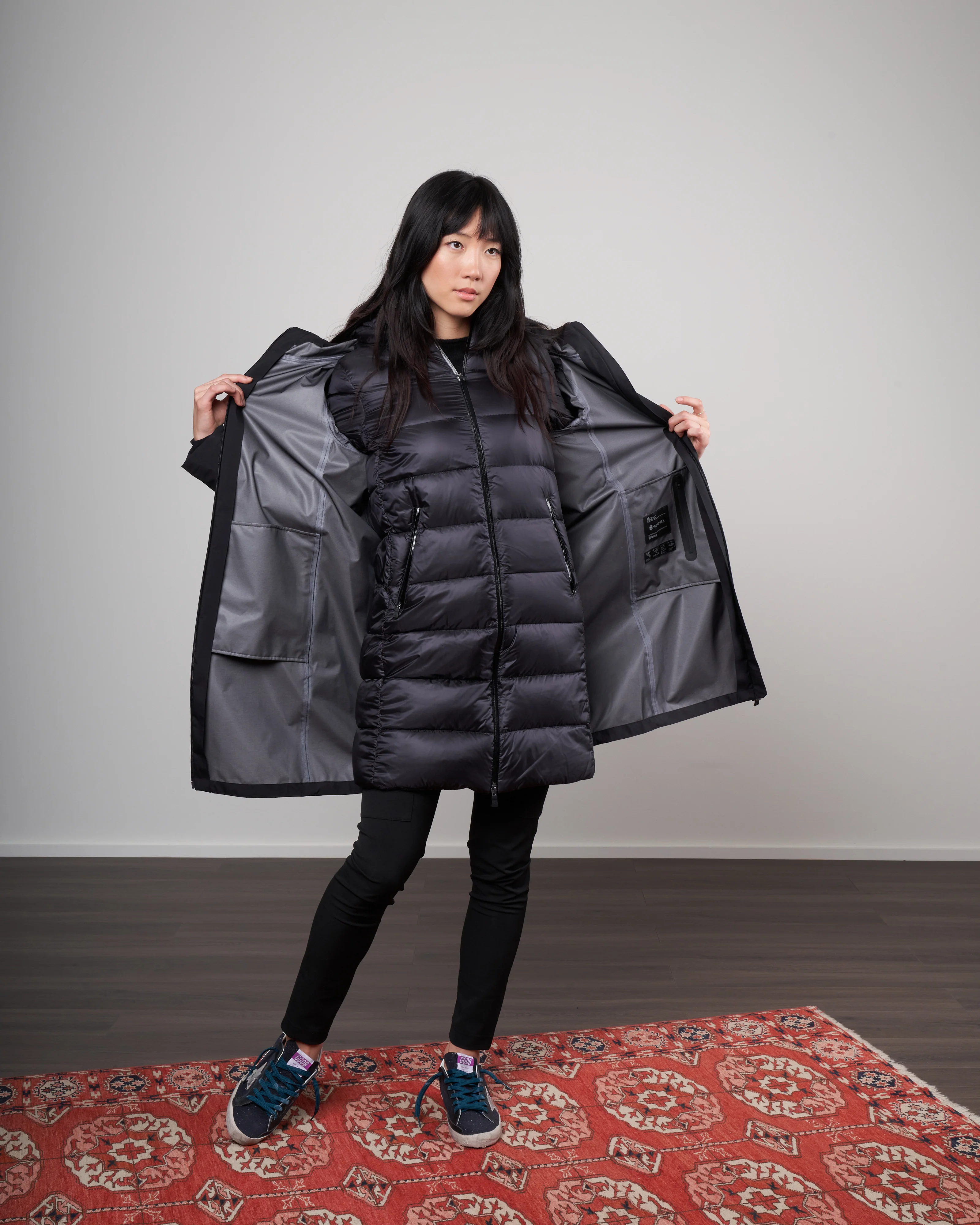 goretex® hooded 2-in-1 raincoat - nero 9300 - Image 7
