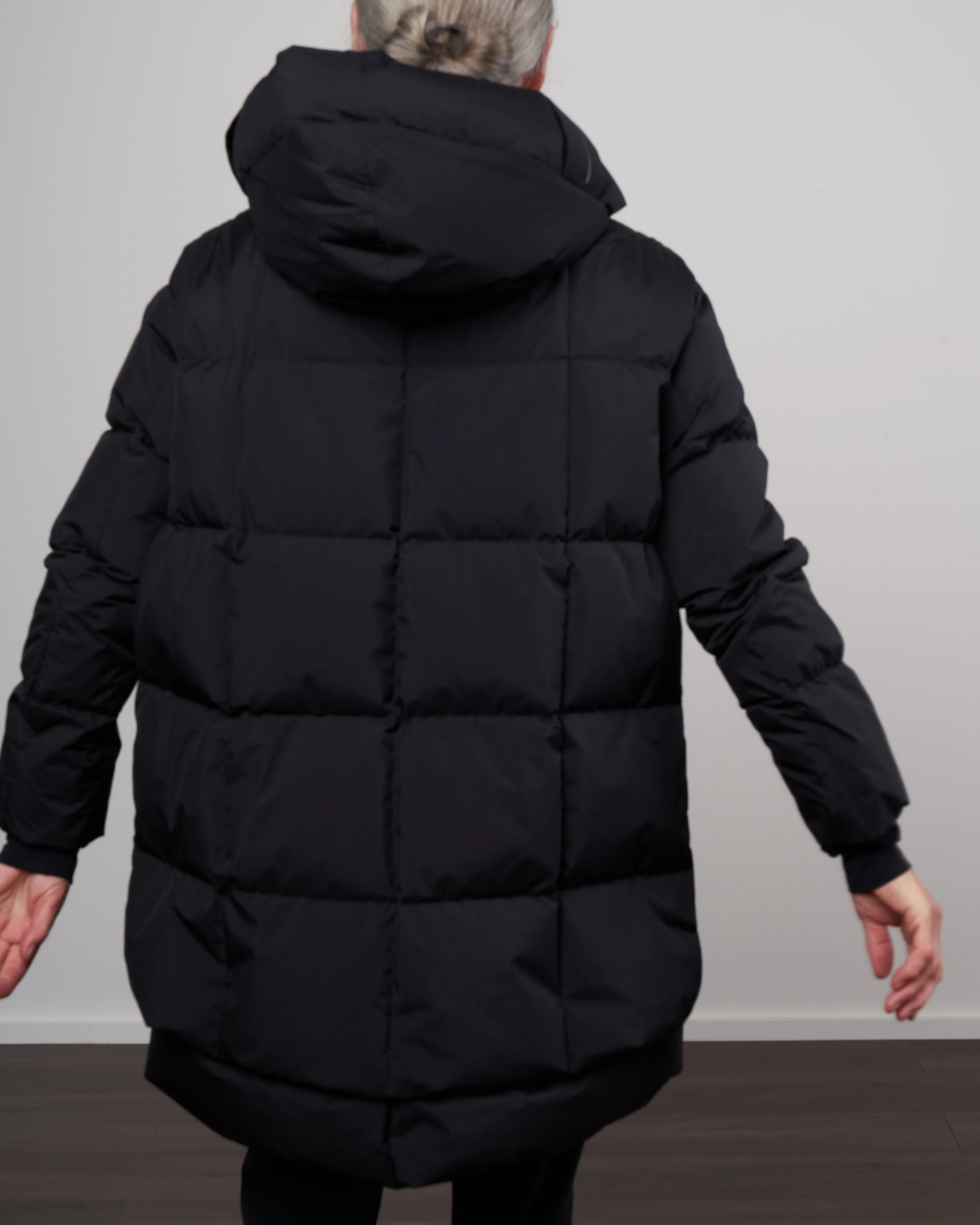 goretex windstopper grid double quilted coat w/ fixed hood - nero 9300 - Image 3