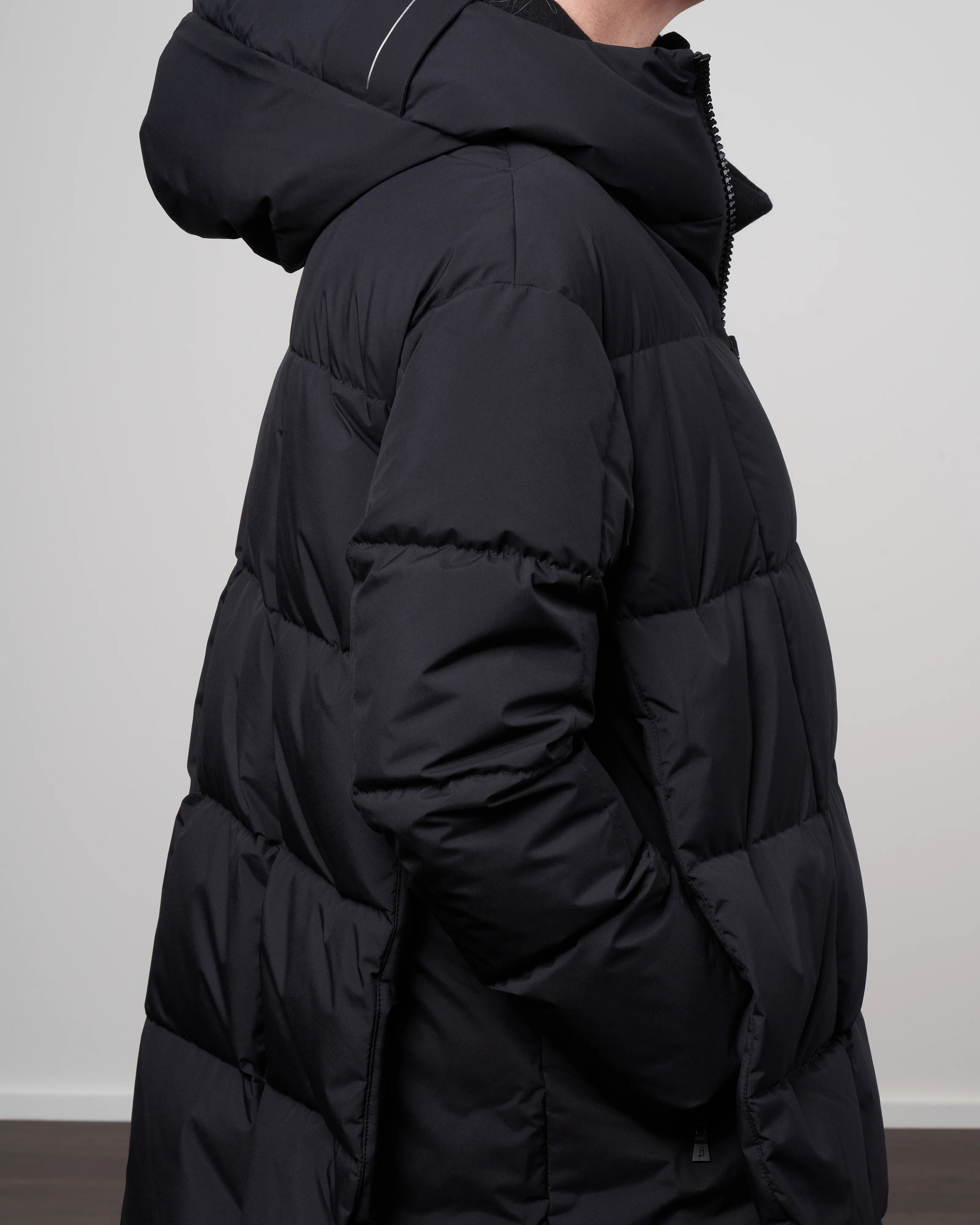 goretex windstopper grid double quilted coat w/ fixed hood - nero 9300 - Image 4