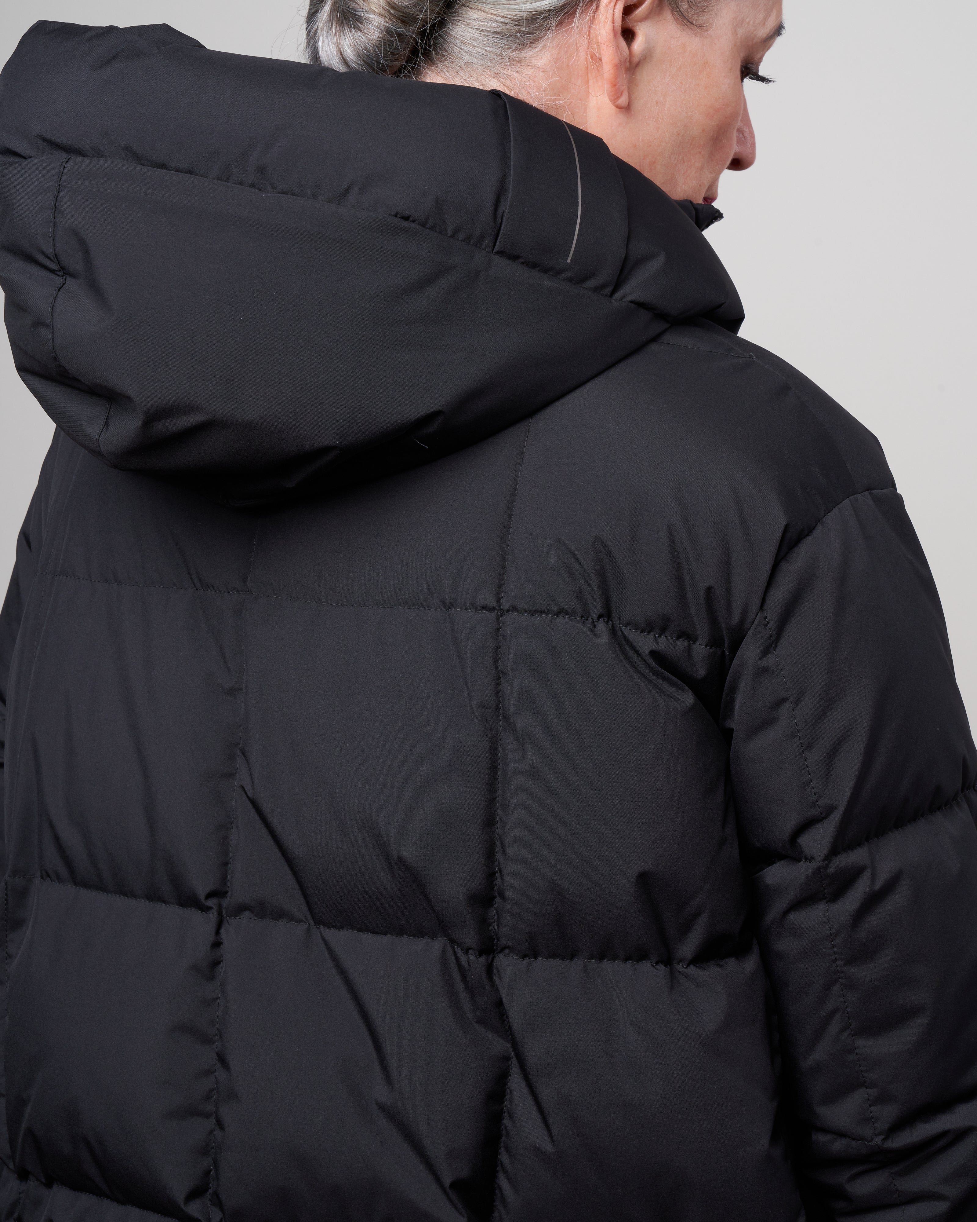 goretex windstopper grid double quilted coat w/ fixed hood - nero 9300 - Image 5