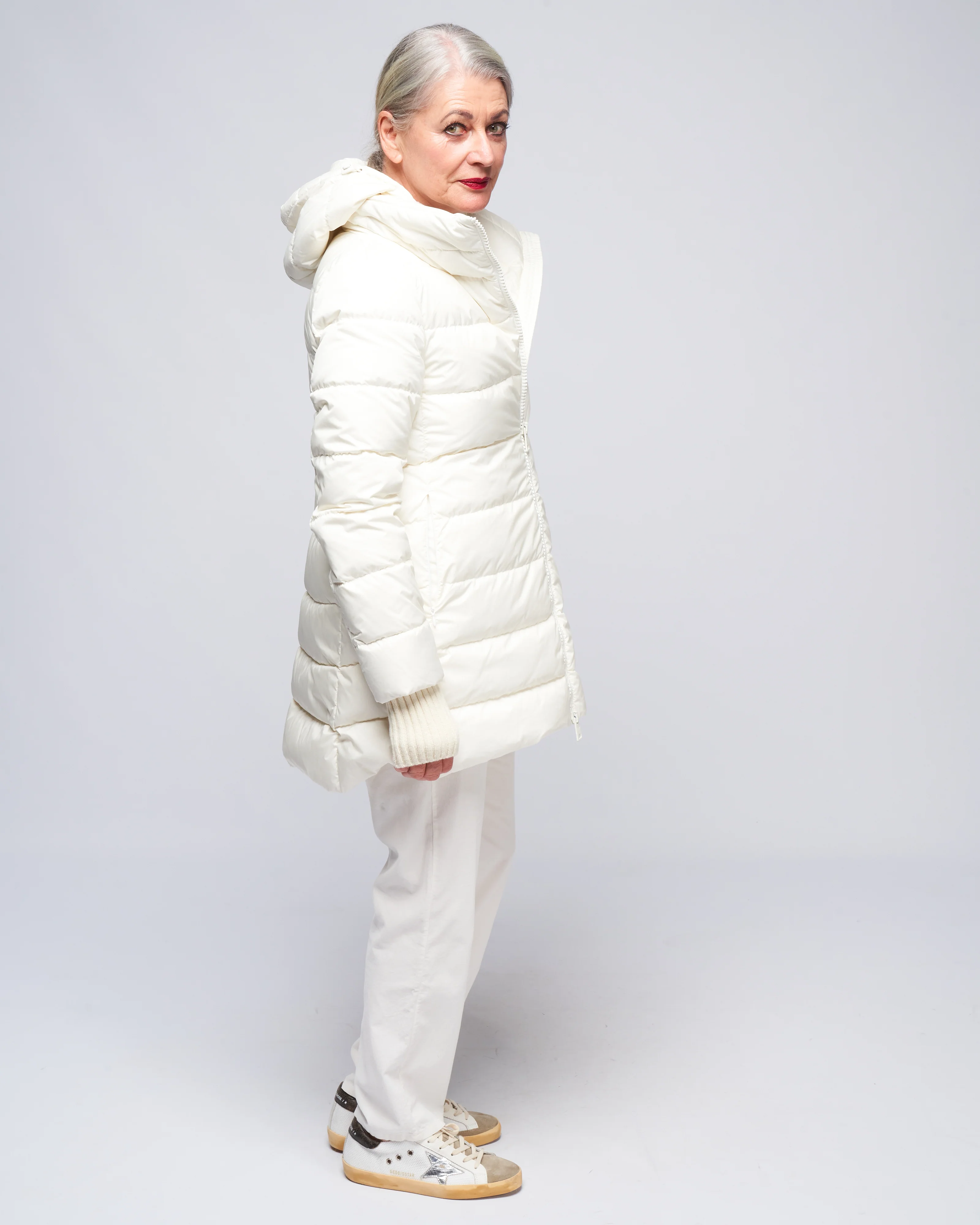 heavy a-line hi-lo - bianco - Image 3