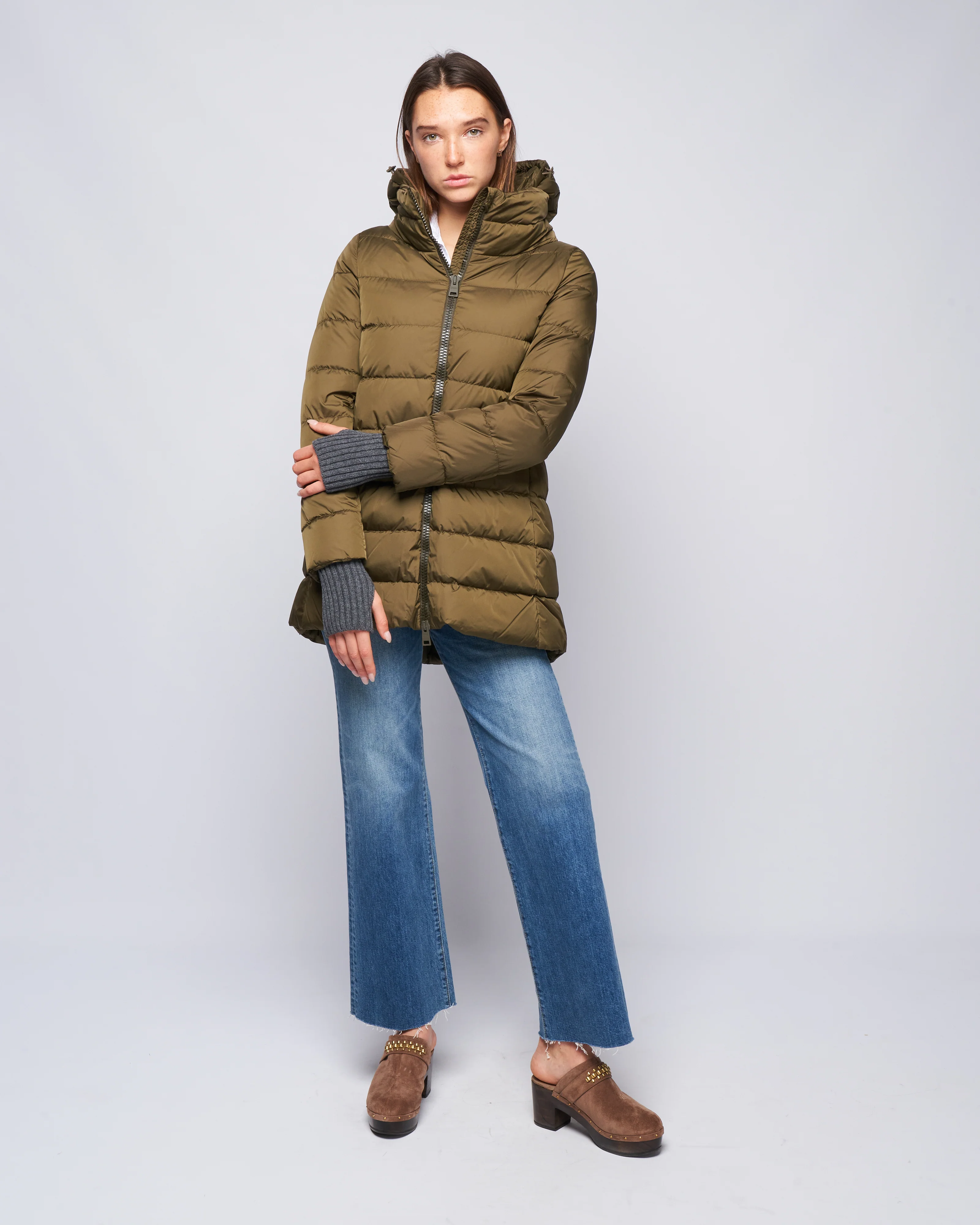 heavy a-line hi-lo - verde militare - Image 2