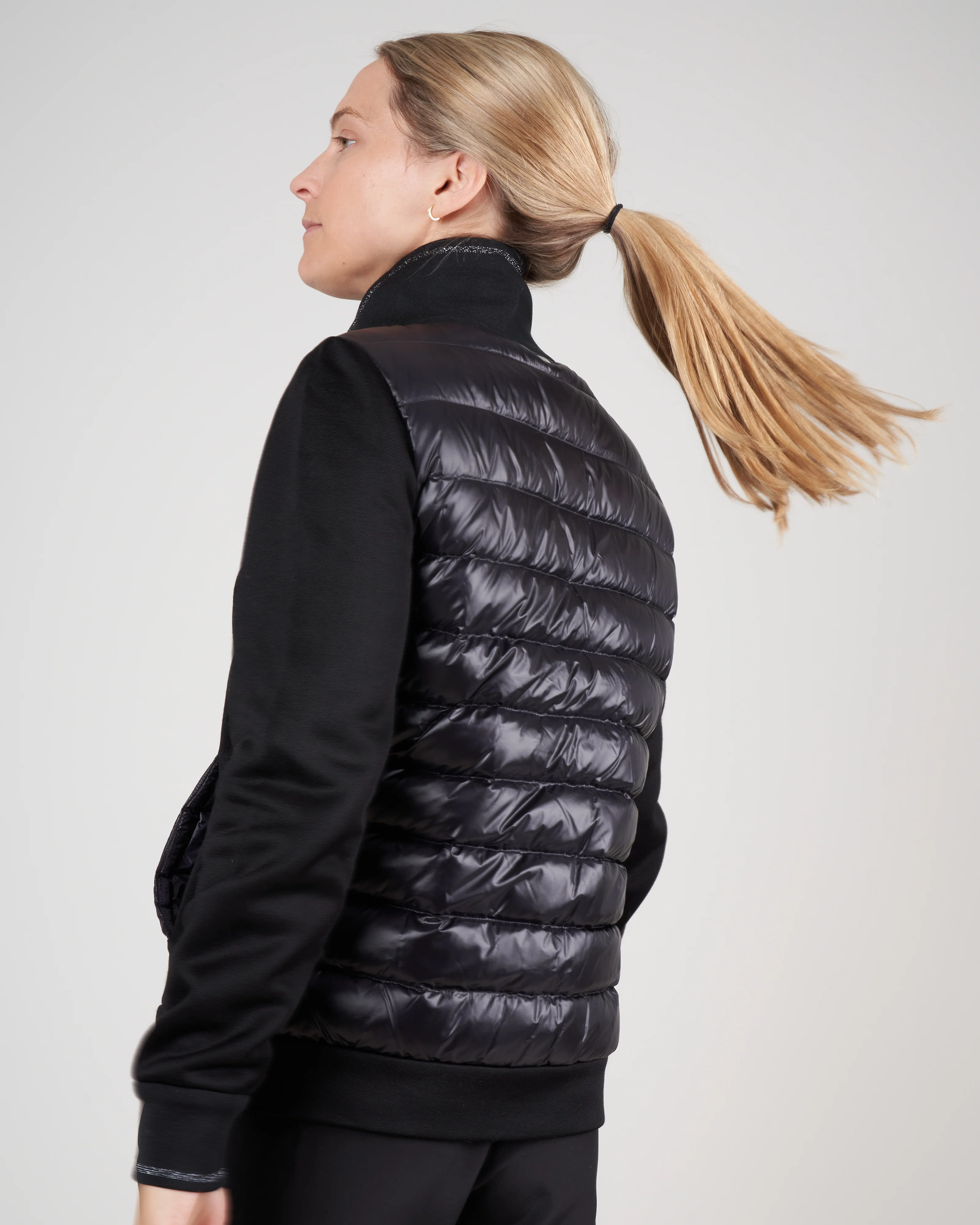 heavy knit / down zip front sweater - Image 3