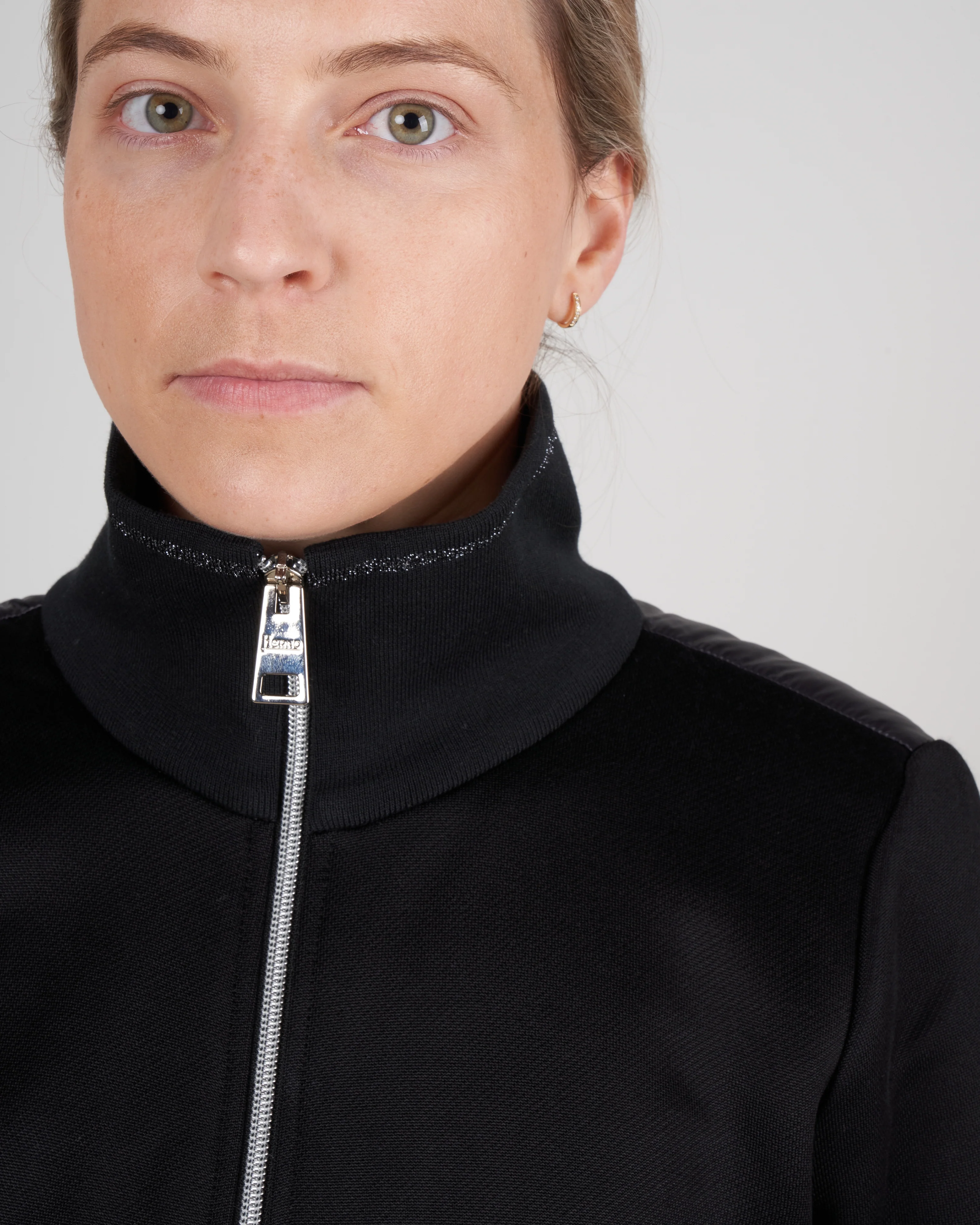 heavy knit / down zip front sweater - Image 5