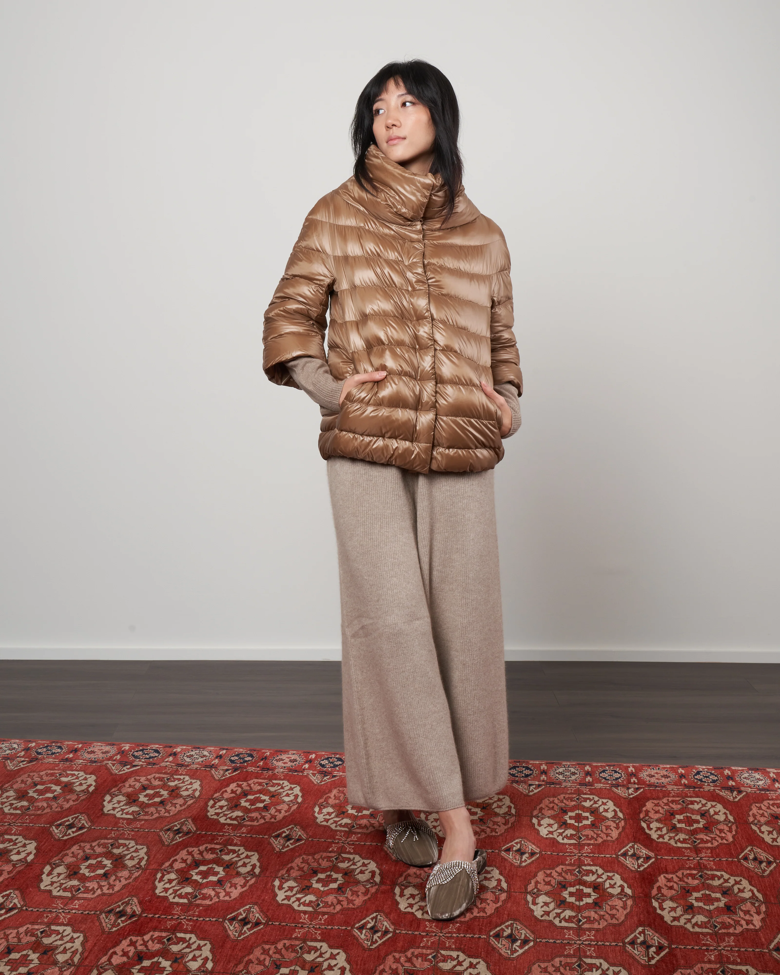 iconico 3/4 sleeve coat - camello - Image 2