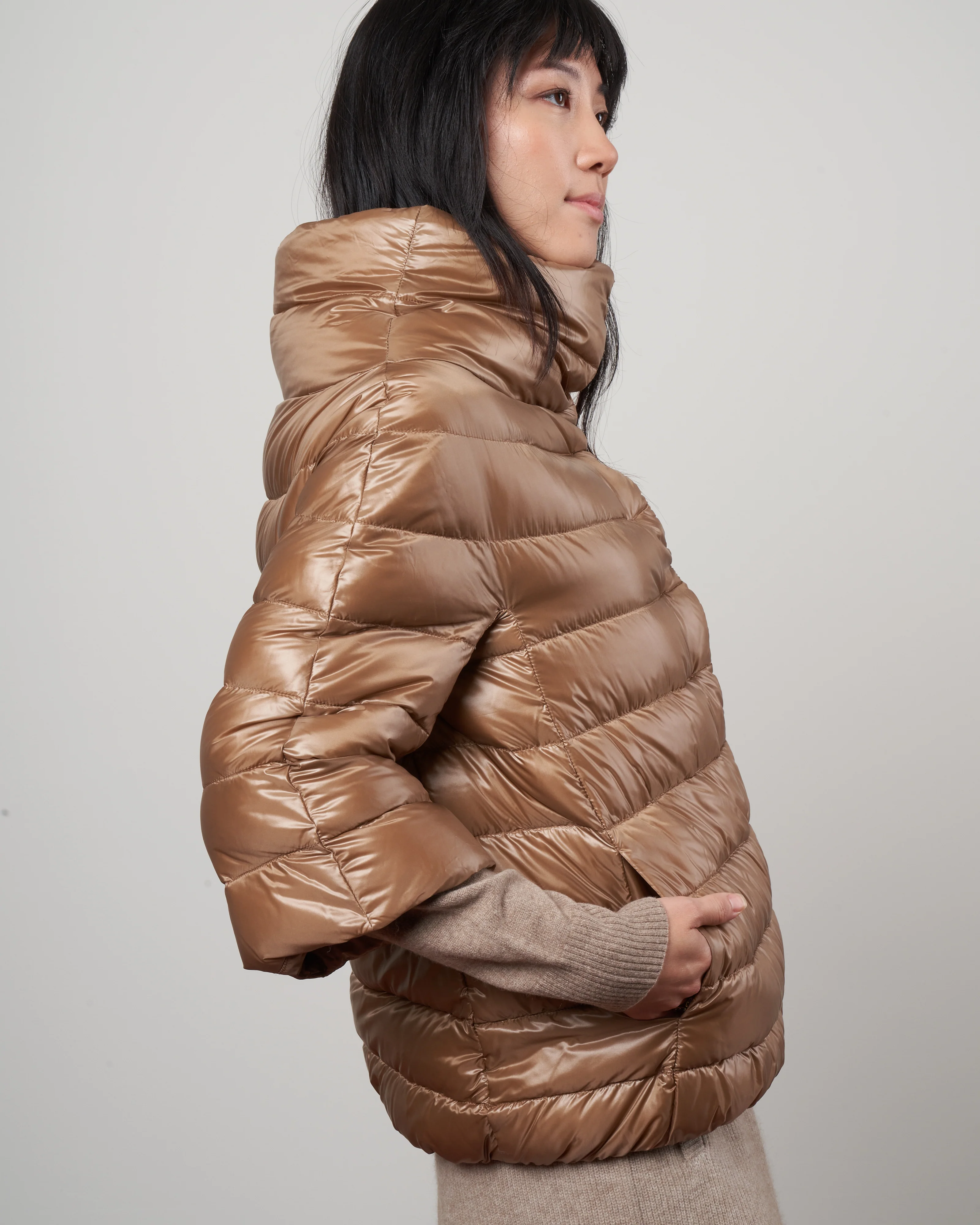 iconico 3/4 sleeve coat - camello - Image 3