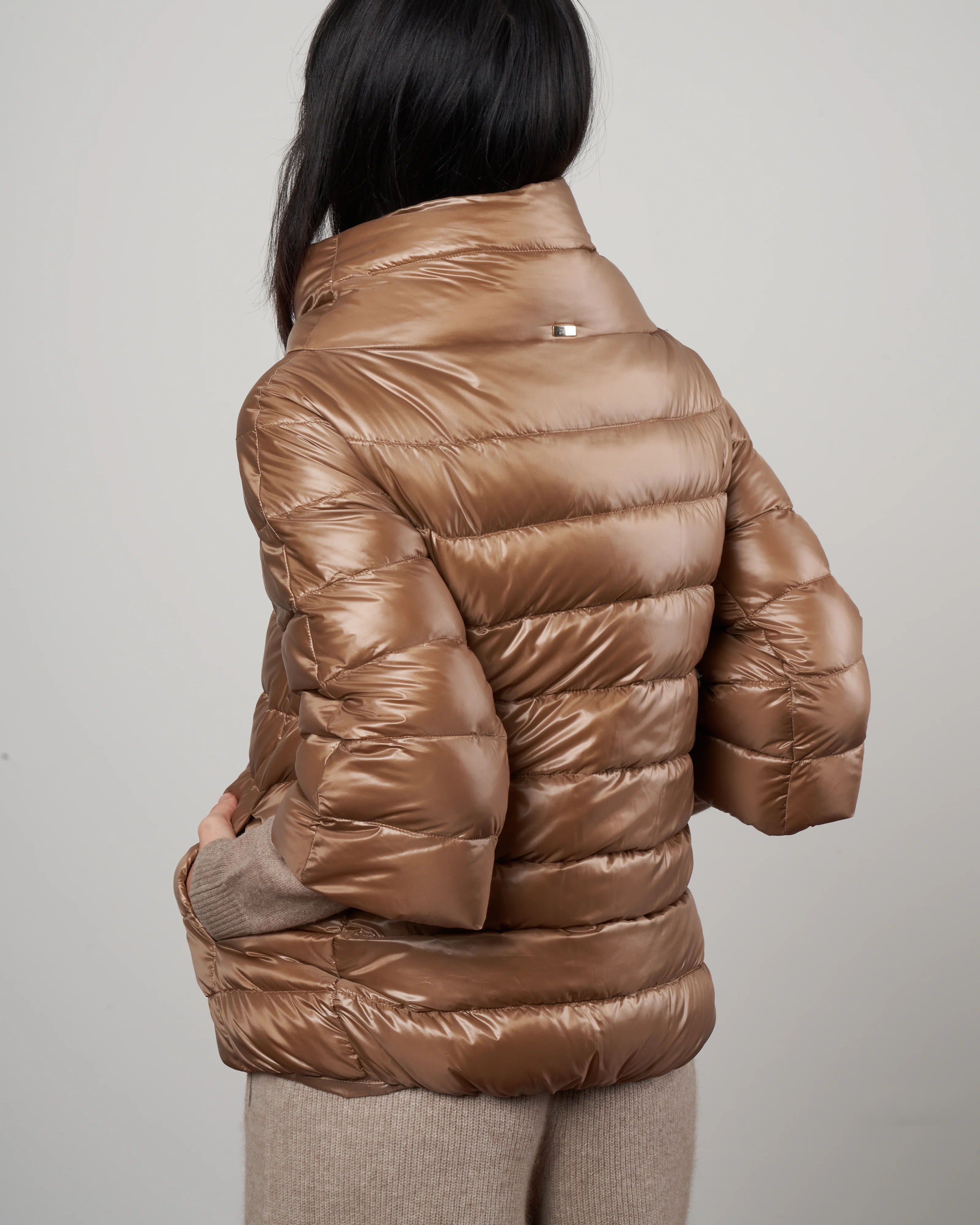 iconico 3/4 sleeve coat - camello - Image 4