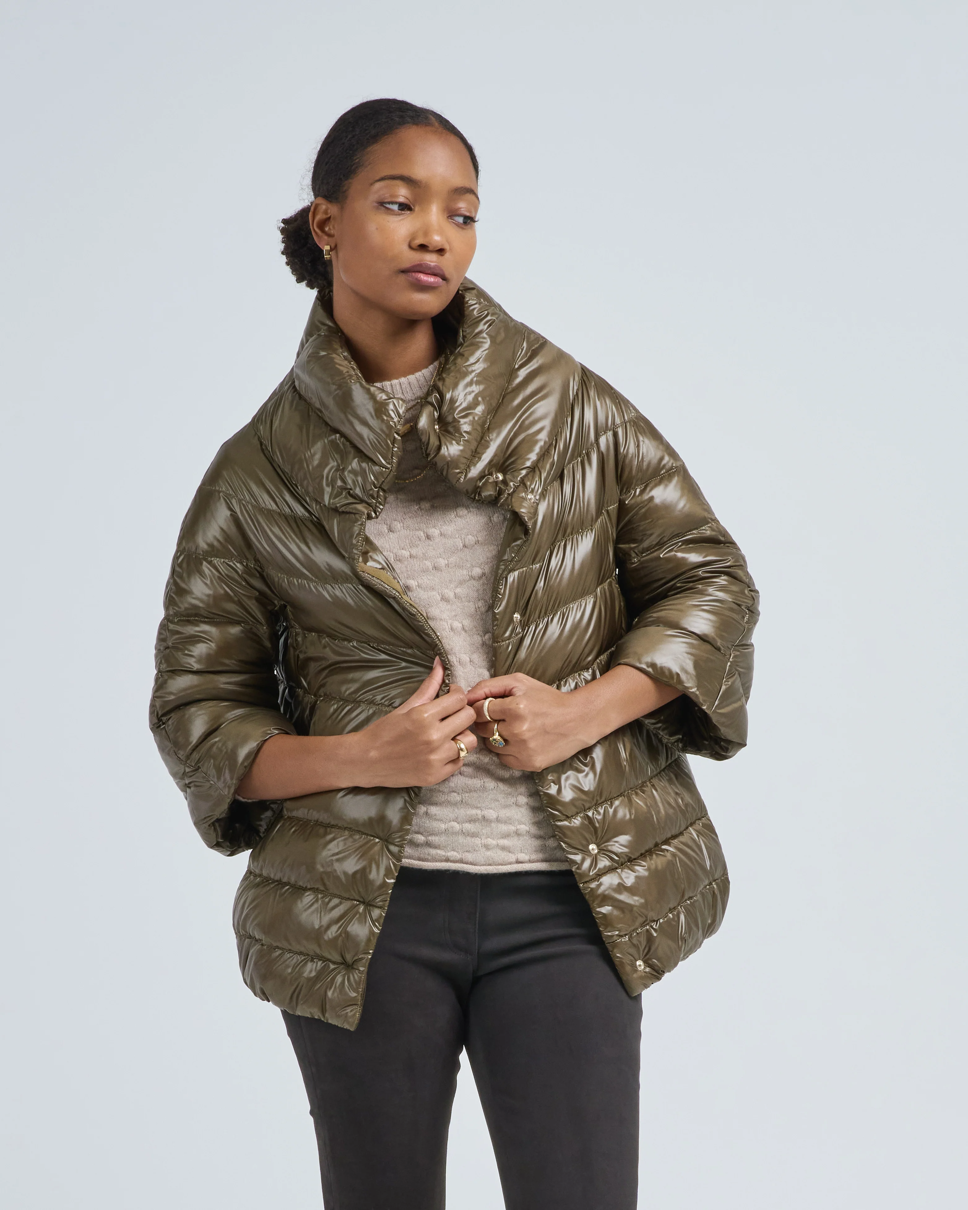 iconico aminta 3/4 slv cocoon coat - Image 2