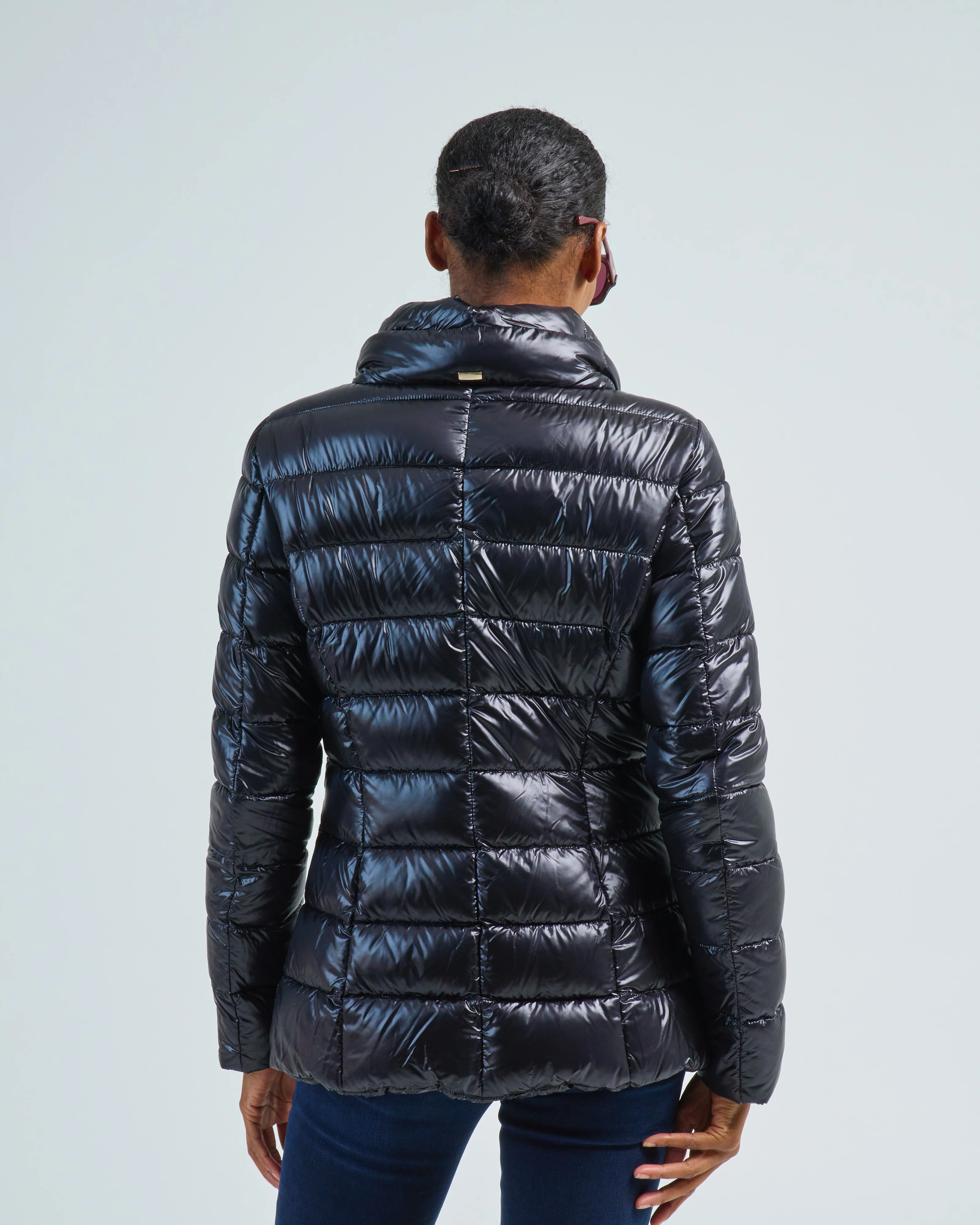 iconico claudia eco fur fitted short coat w/ faux mink collar - Image 4