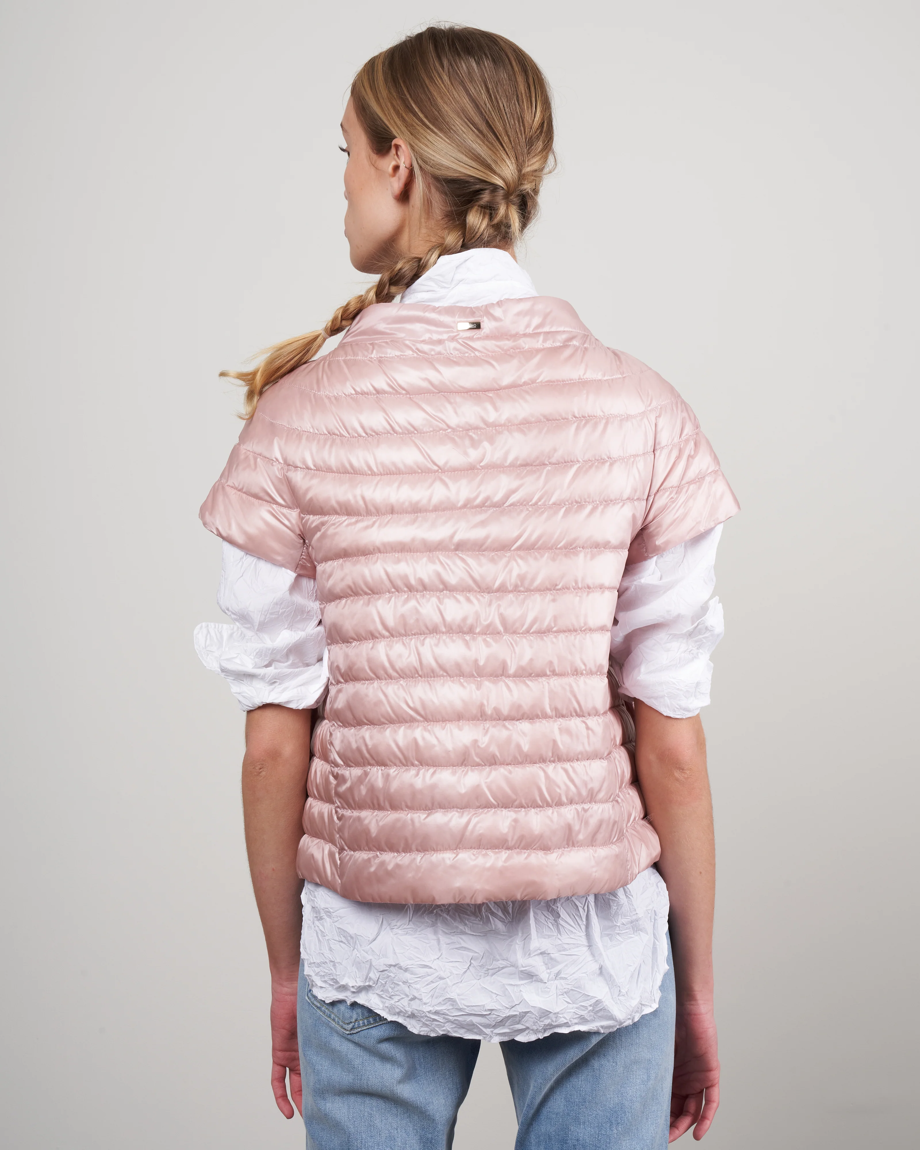 iconico "margherita" classic nylon cap sleeve (straight hem) - rosa chiaro - Image 4