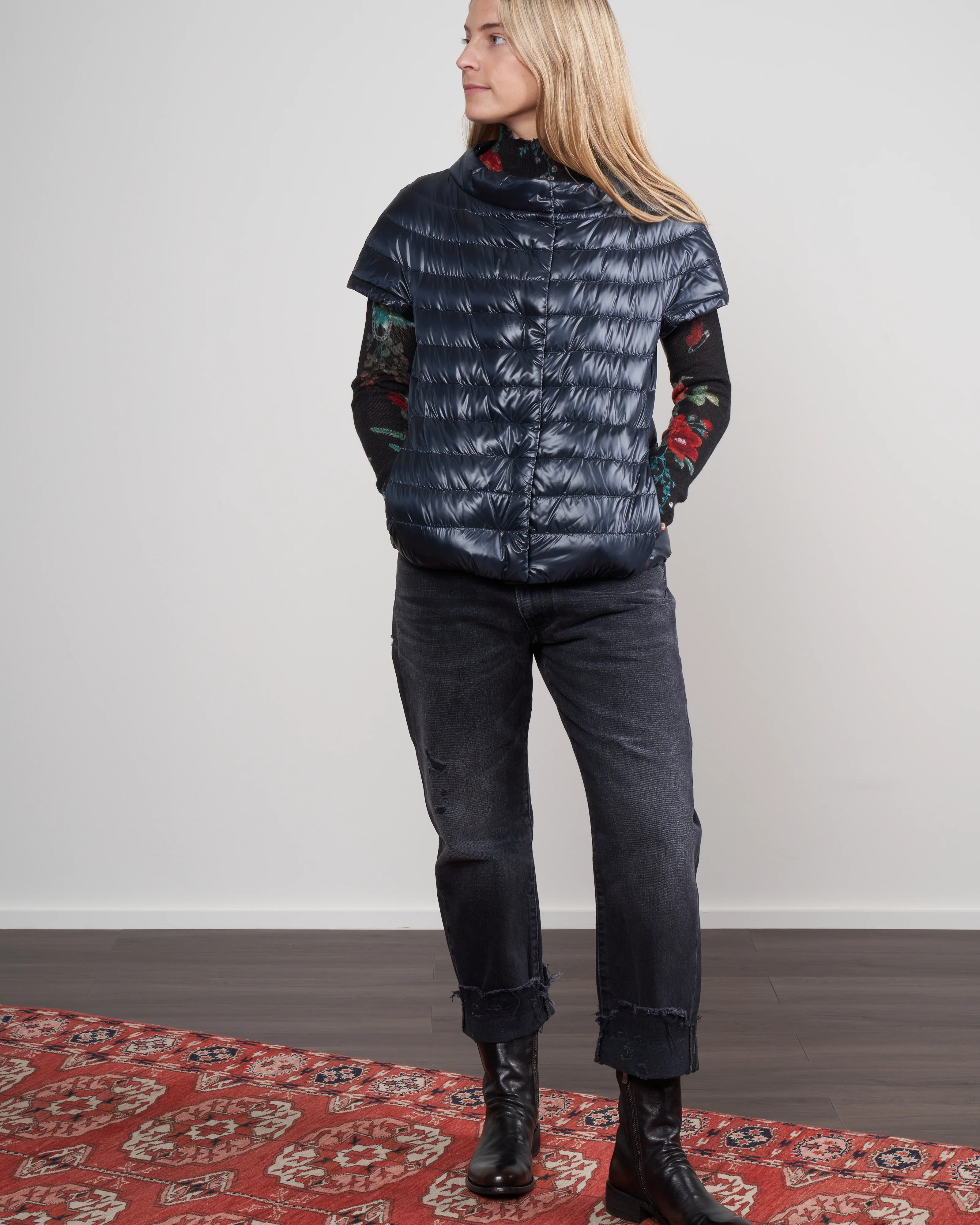 iconico nylon ultralight cap sleeve - navy - Image 2