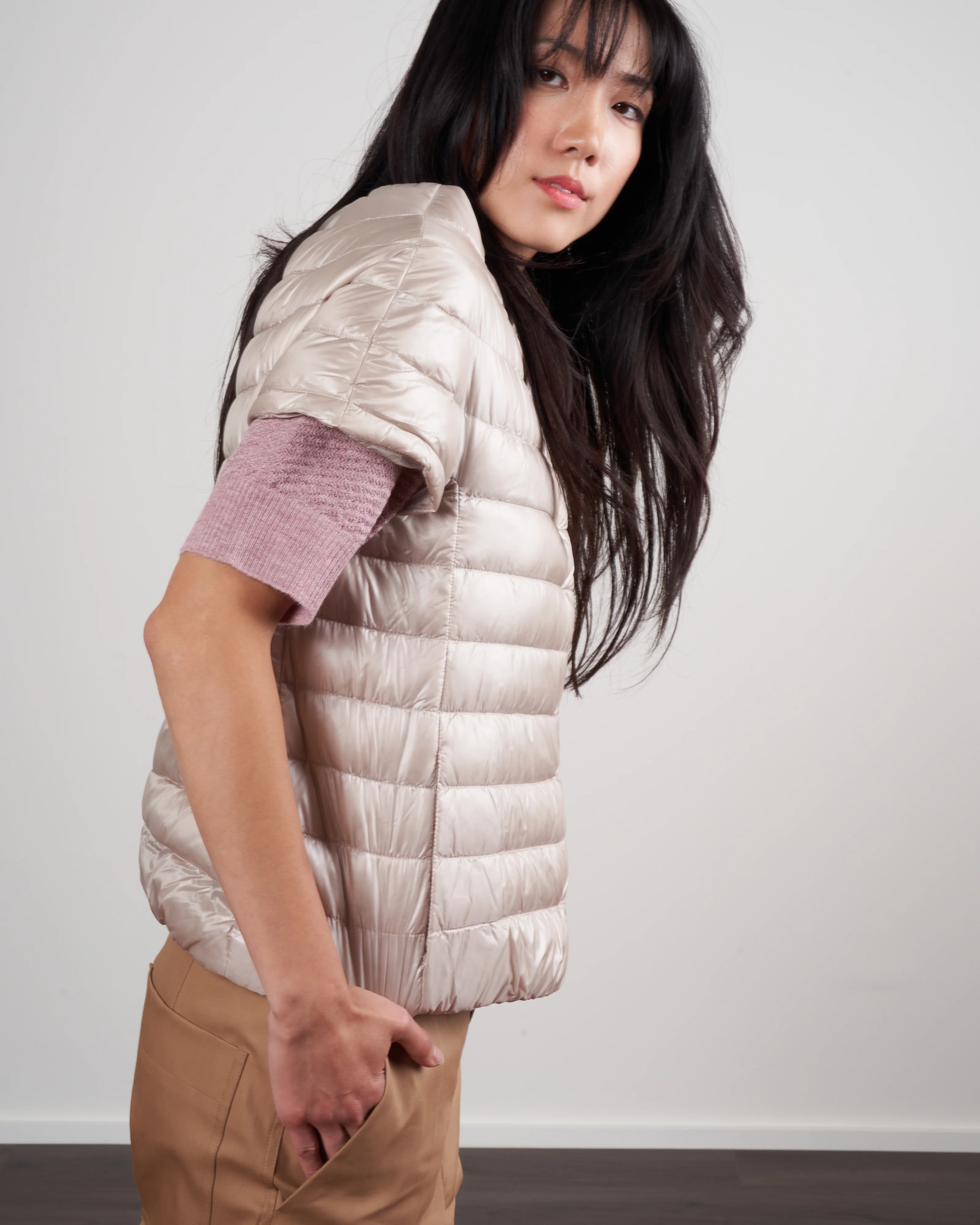 iconico nylon ultralight cap sleeve - crema - Image 3