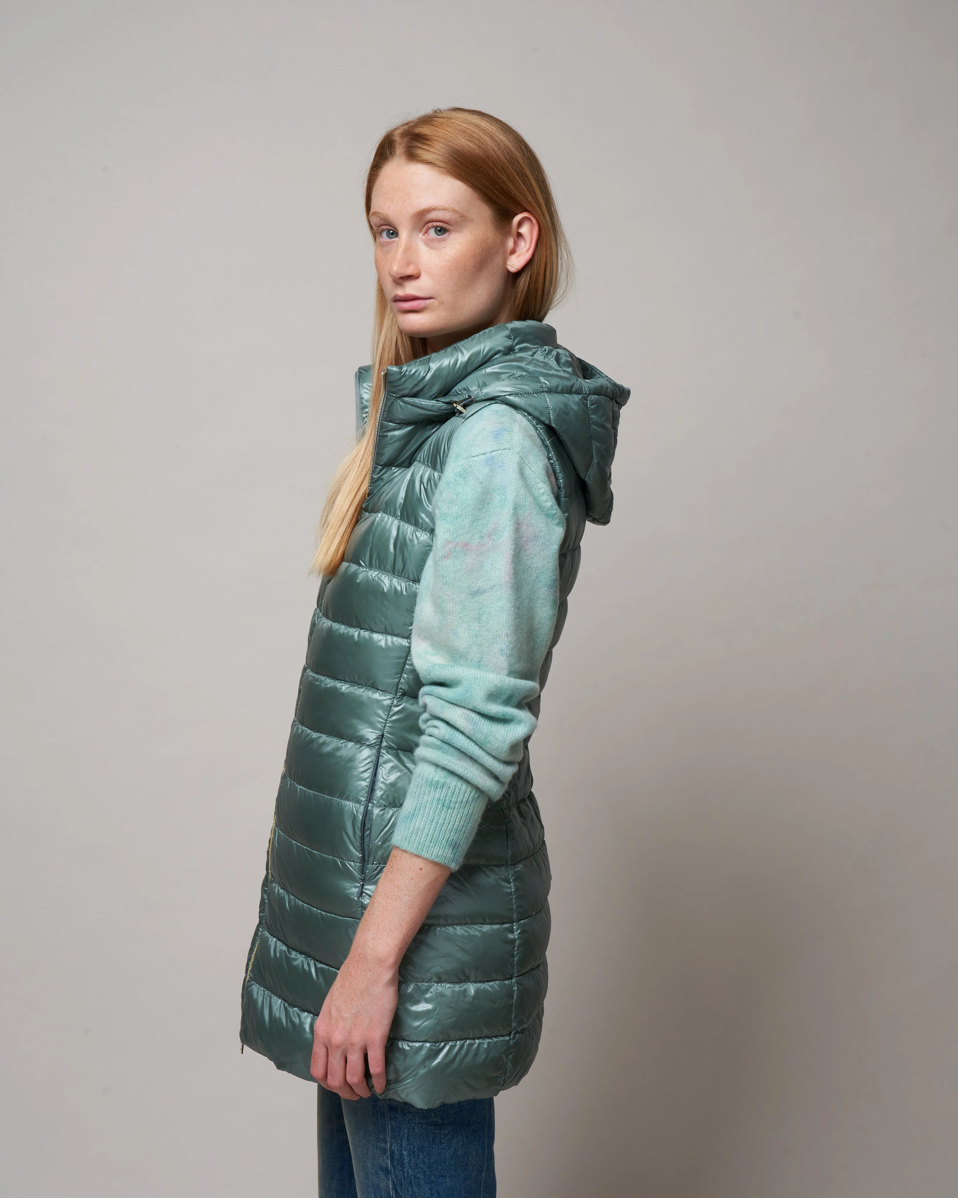 iconico serena long vest w/ removable hood - lattementa - Image 3