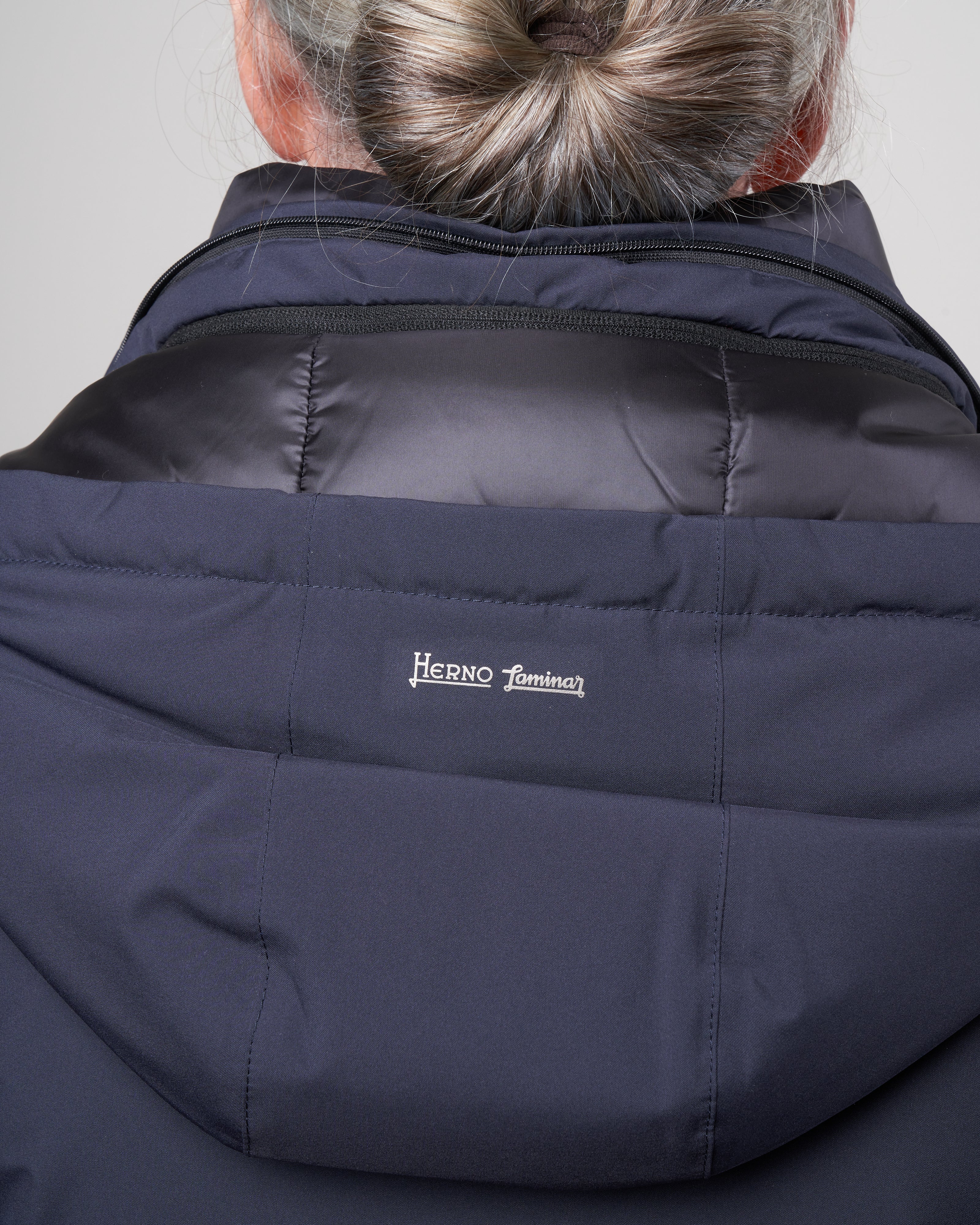 laminar 2 ply hi-low coat - navy - Image 6
