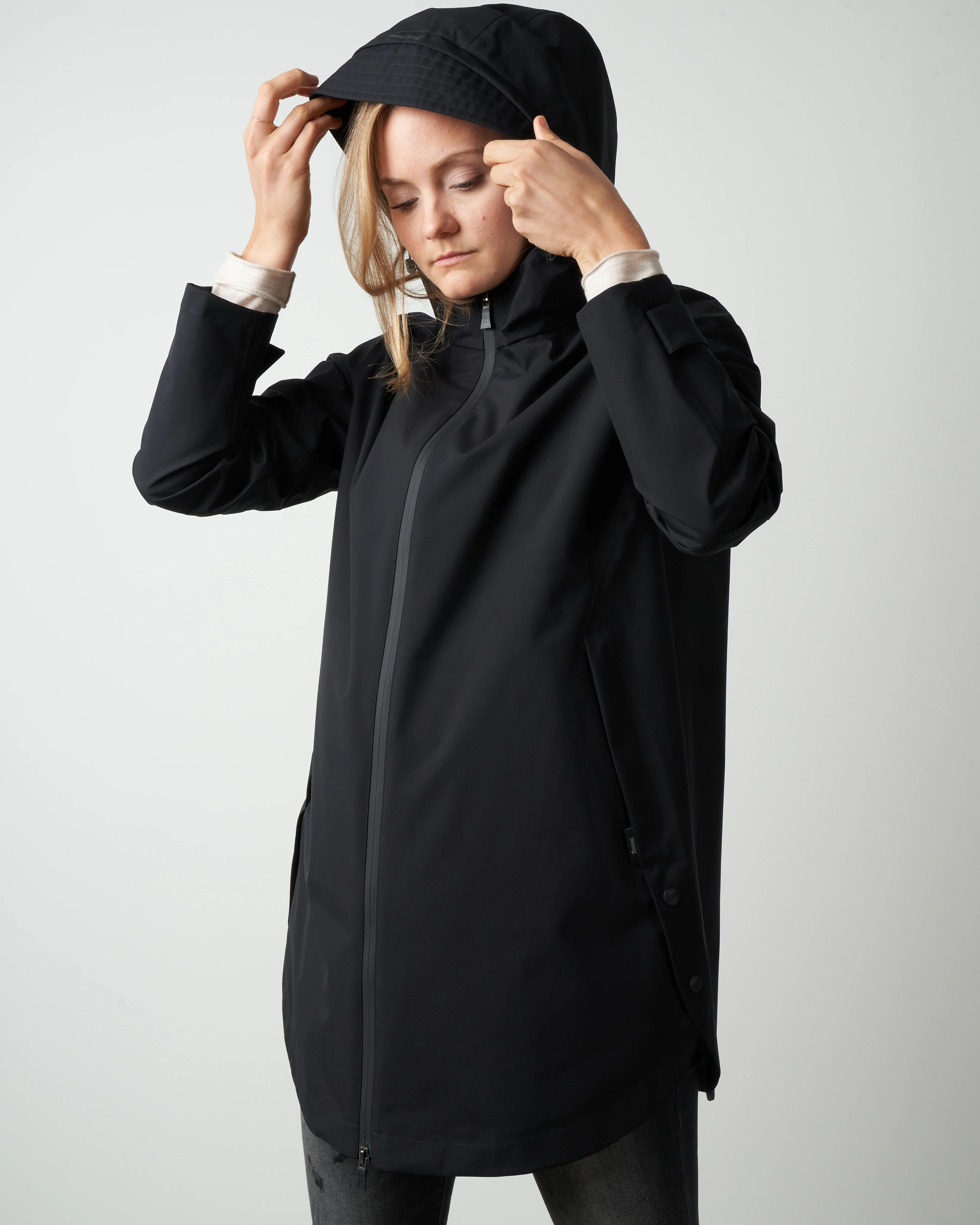 laminar coat w/ side snaps - black - Image 2