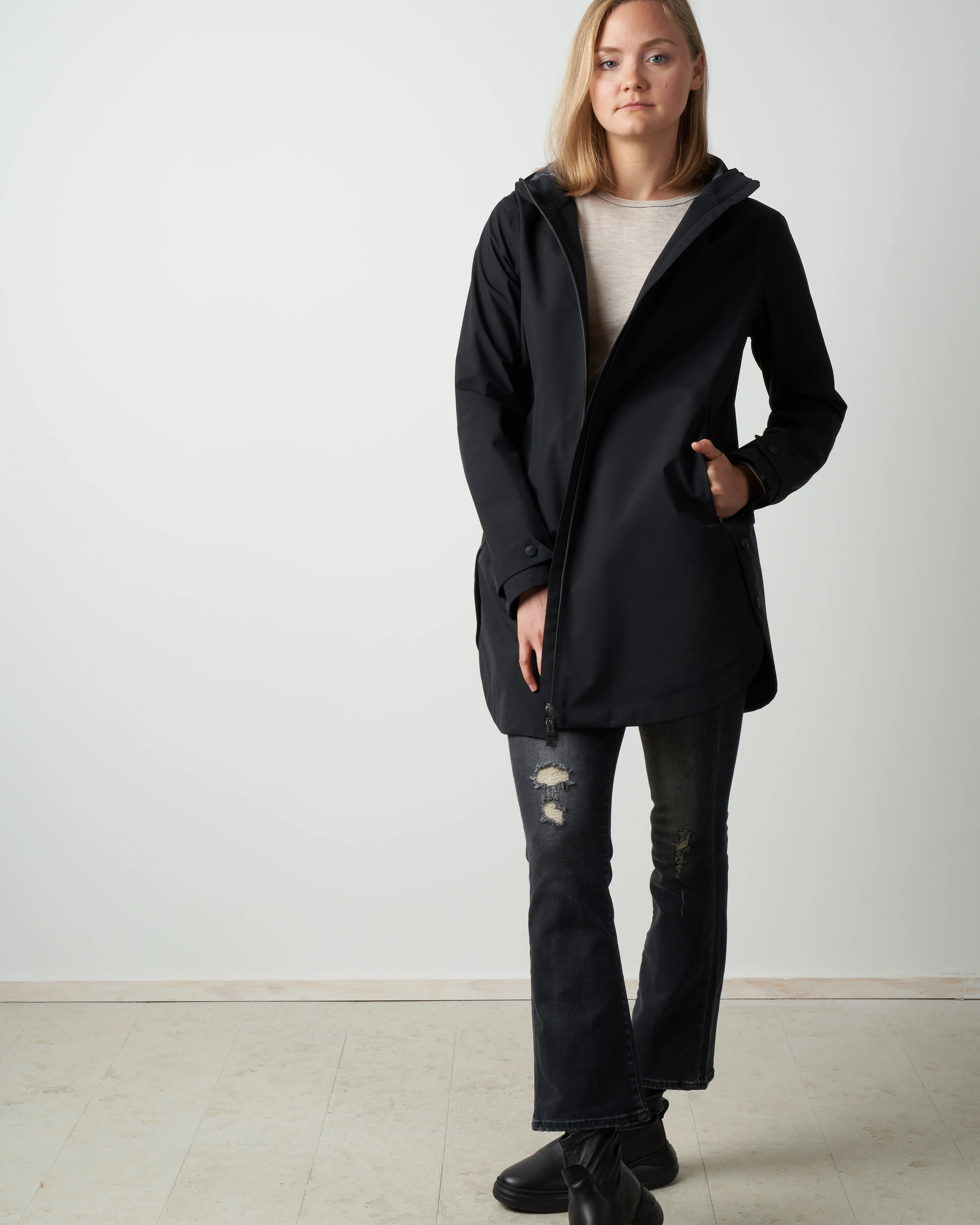 laminar coat w/ side snaps - black - Image 3