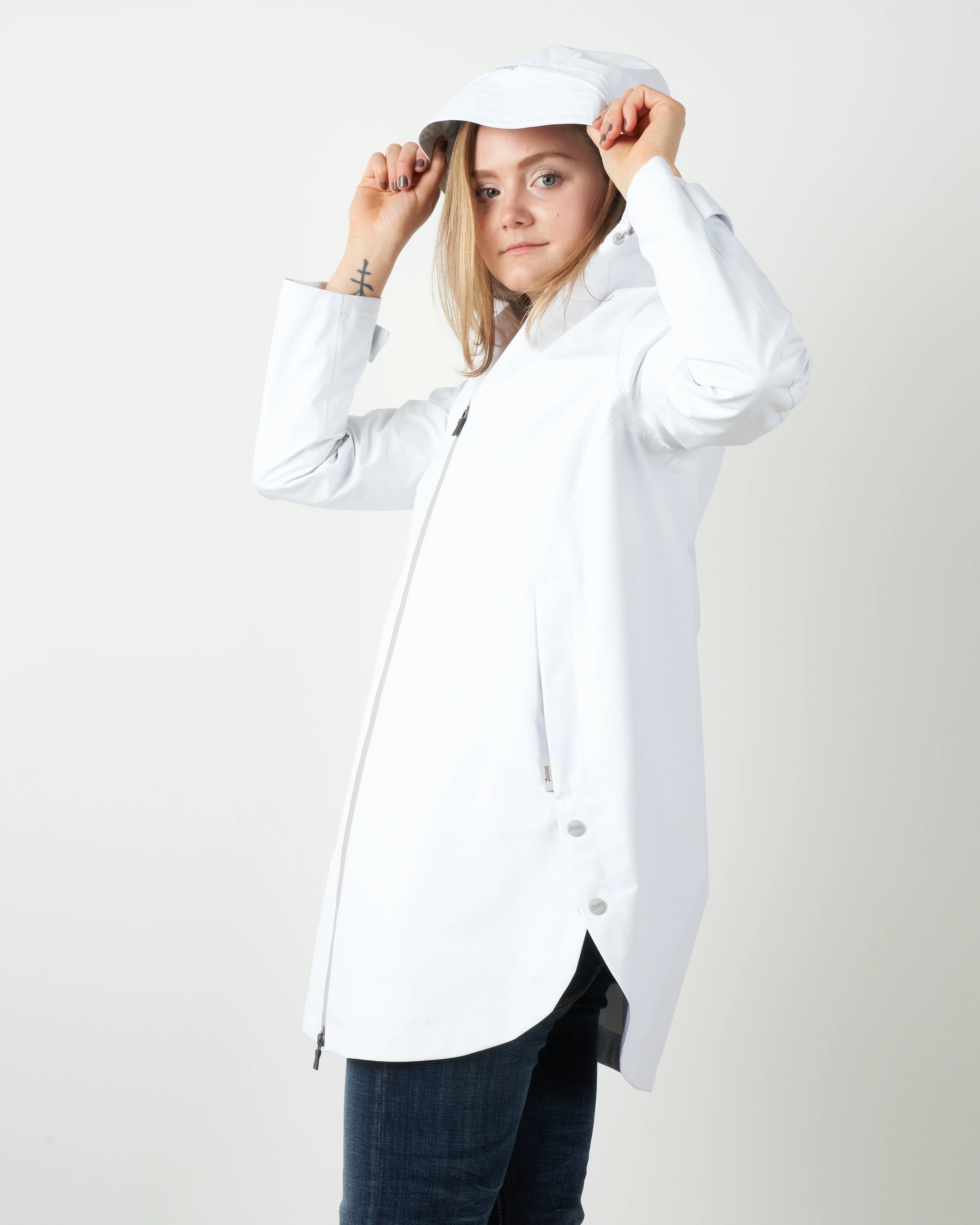 laminar coat w/ side snaps - white - Image 3