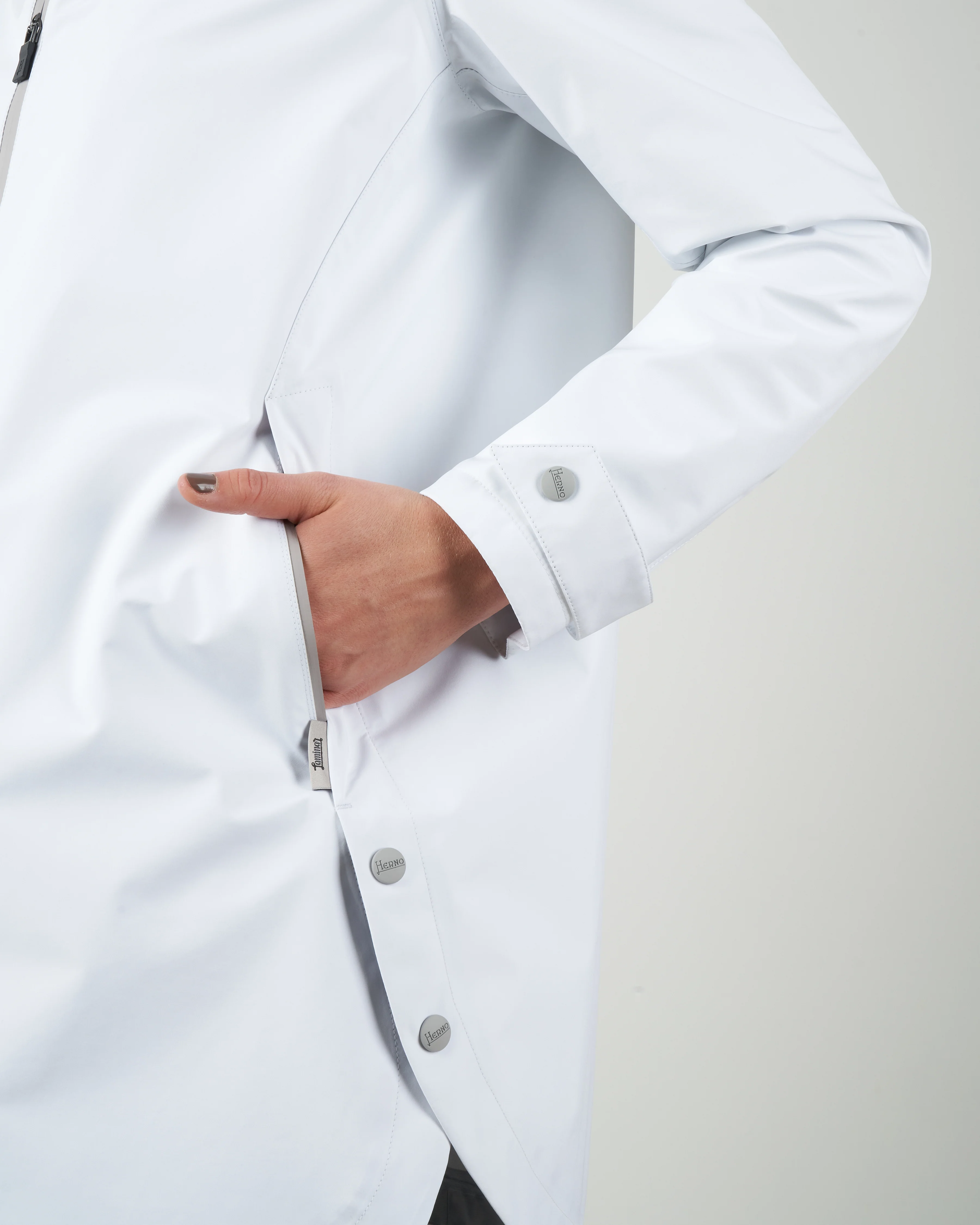 laminar coat w/ side snaps - white - Image 5