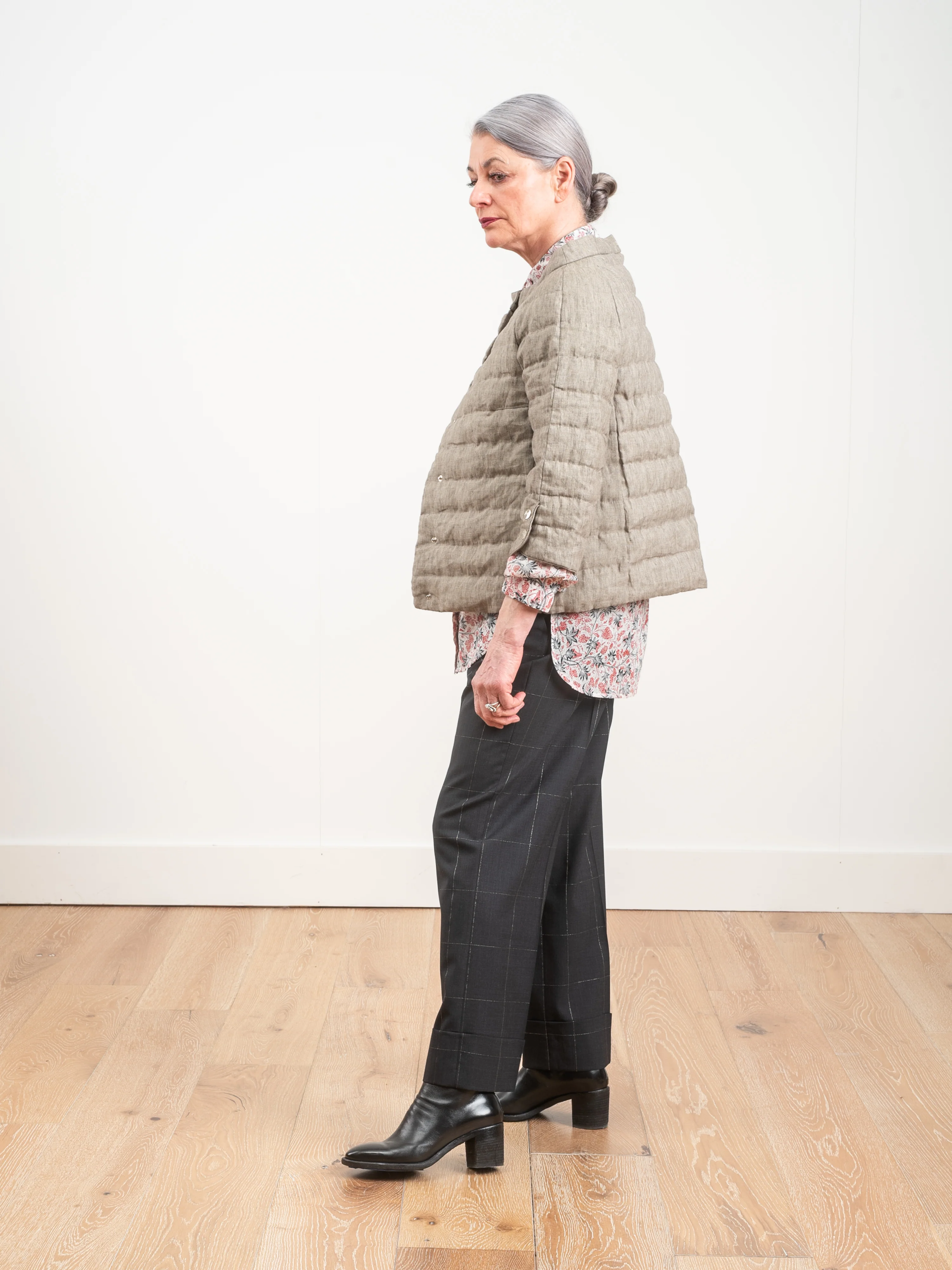 linen 3/4 sleeve jacket - Image 2