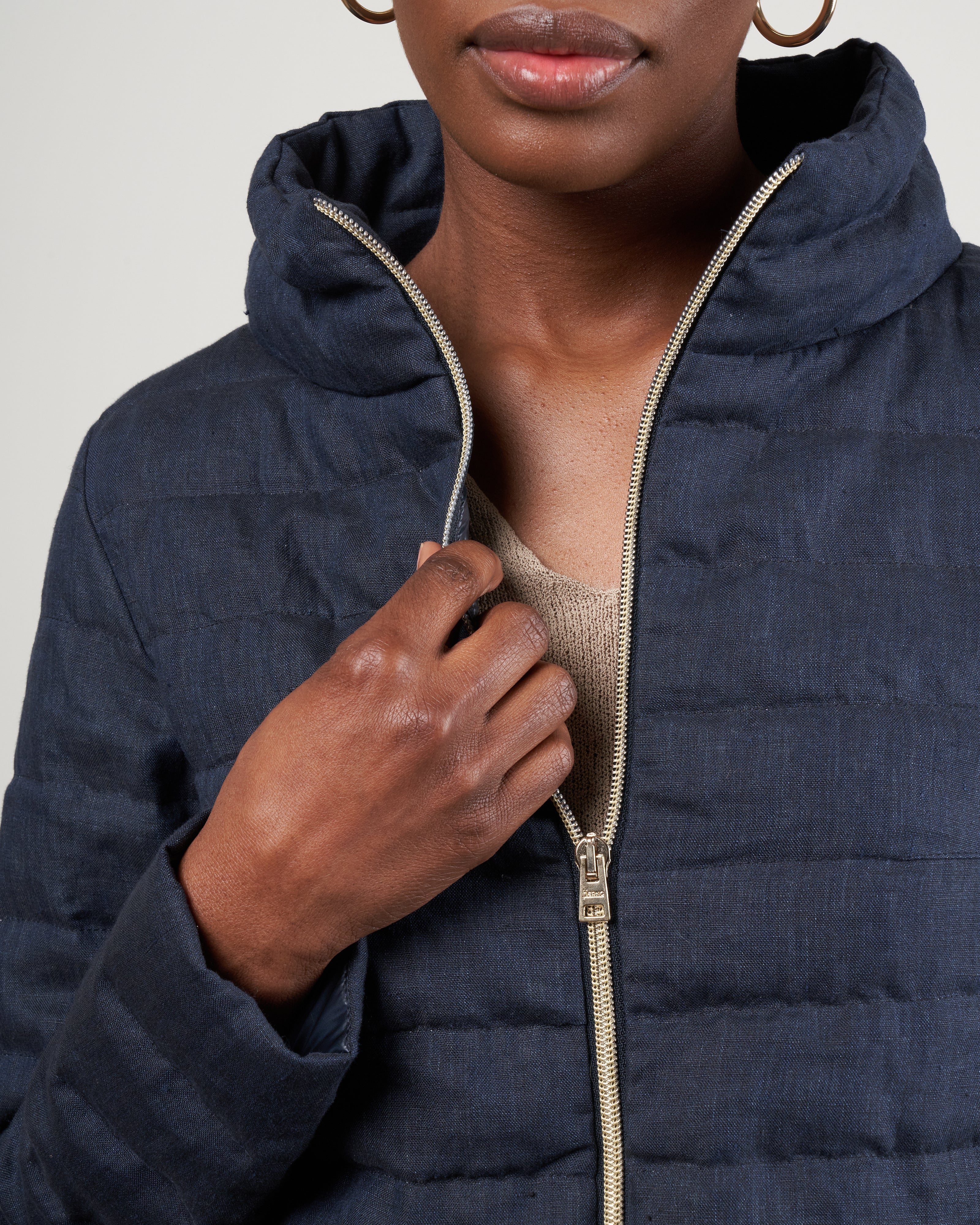 linen down a- line, hi-lo jacket - 9210 blue - Image 5
