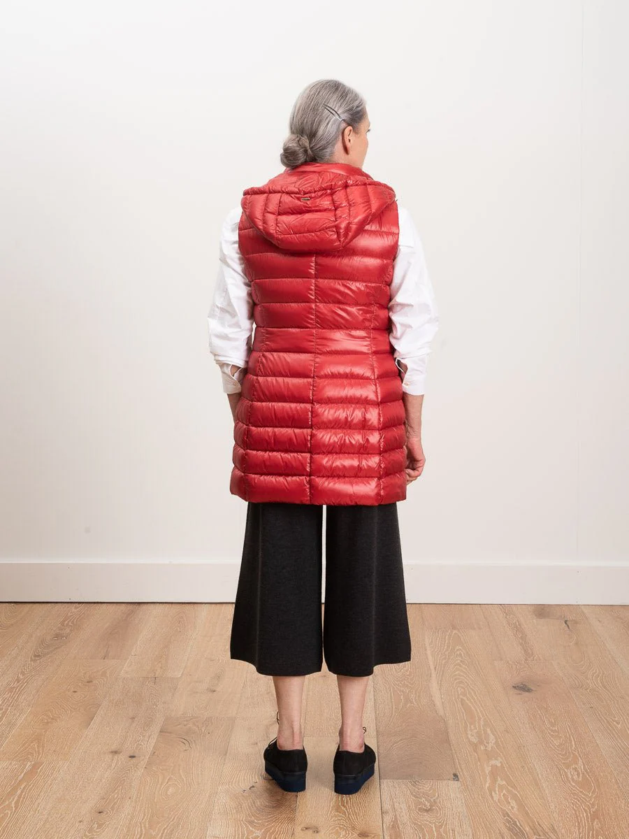 long vest with hood - red - Image 4