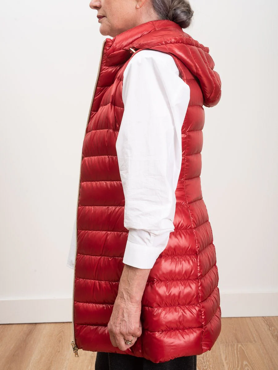 long vest with hood - red - Image 6
