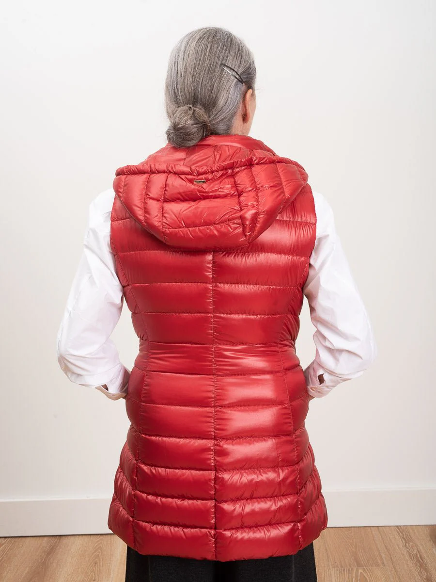 long vest with hood - red - Image 7