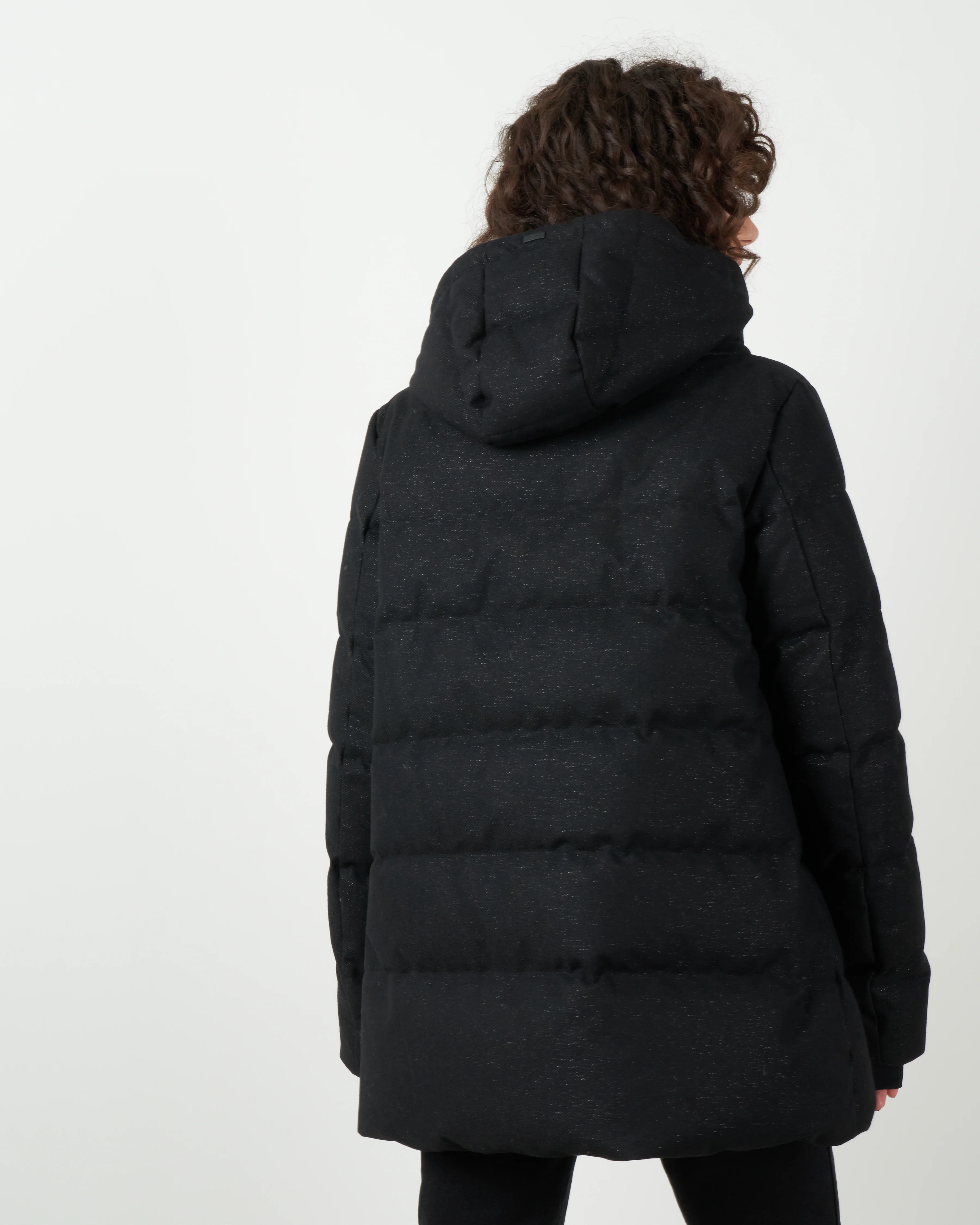 lurex laminar puffer coat - nero - Image 3