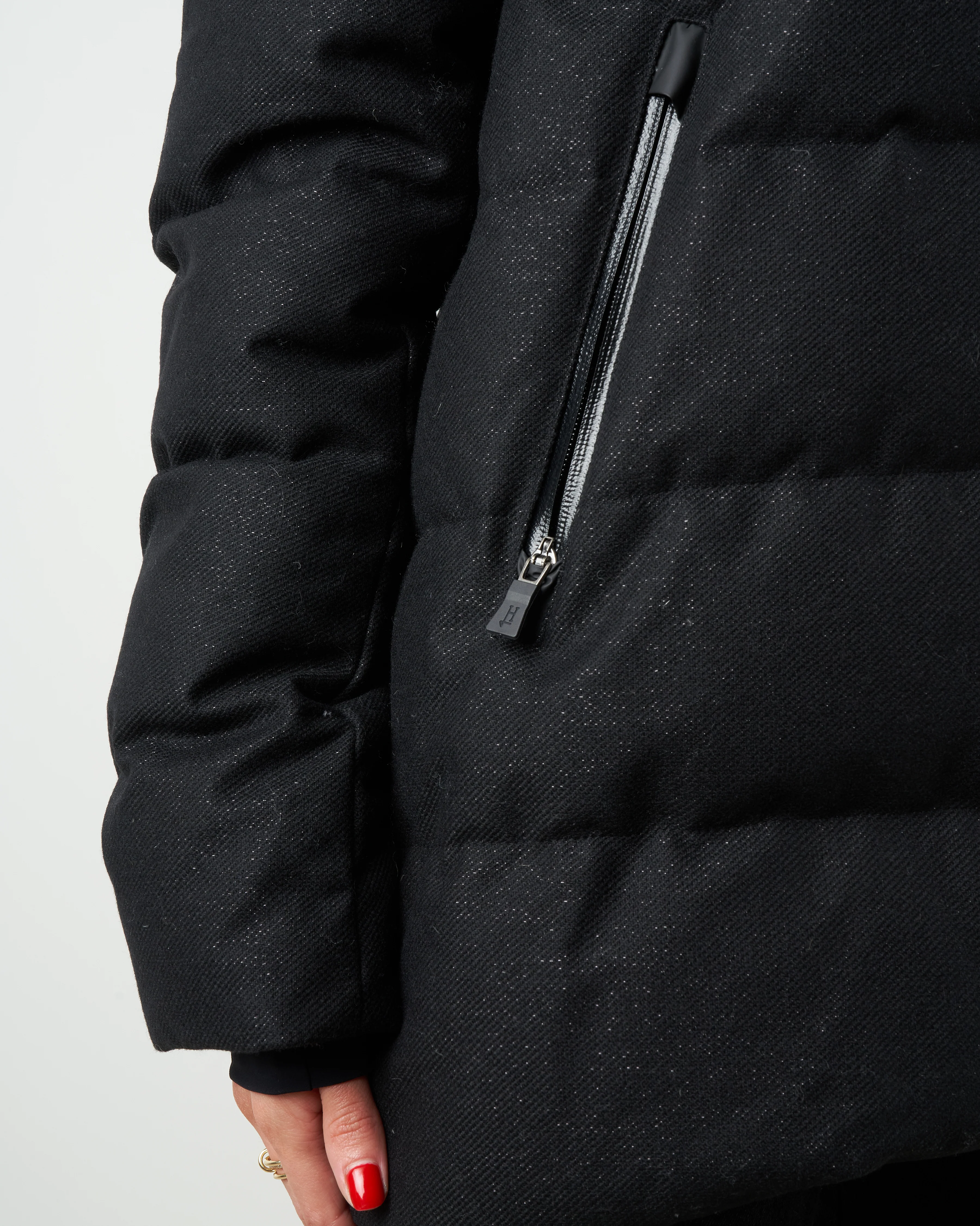 lurex laminar puffer coat - nero - Image 4