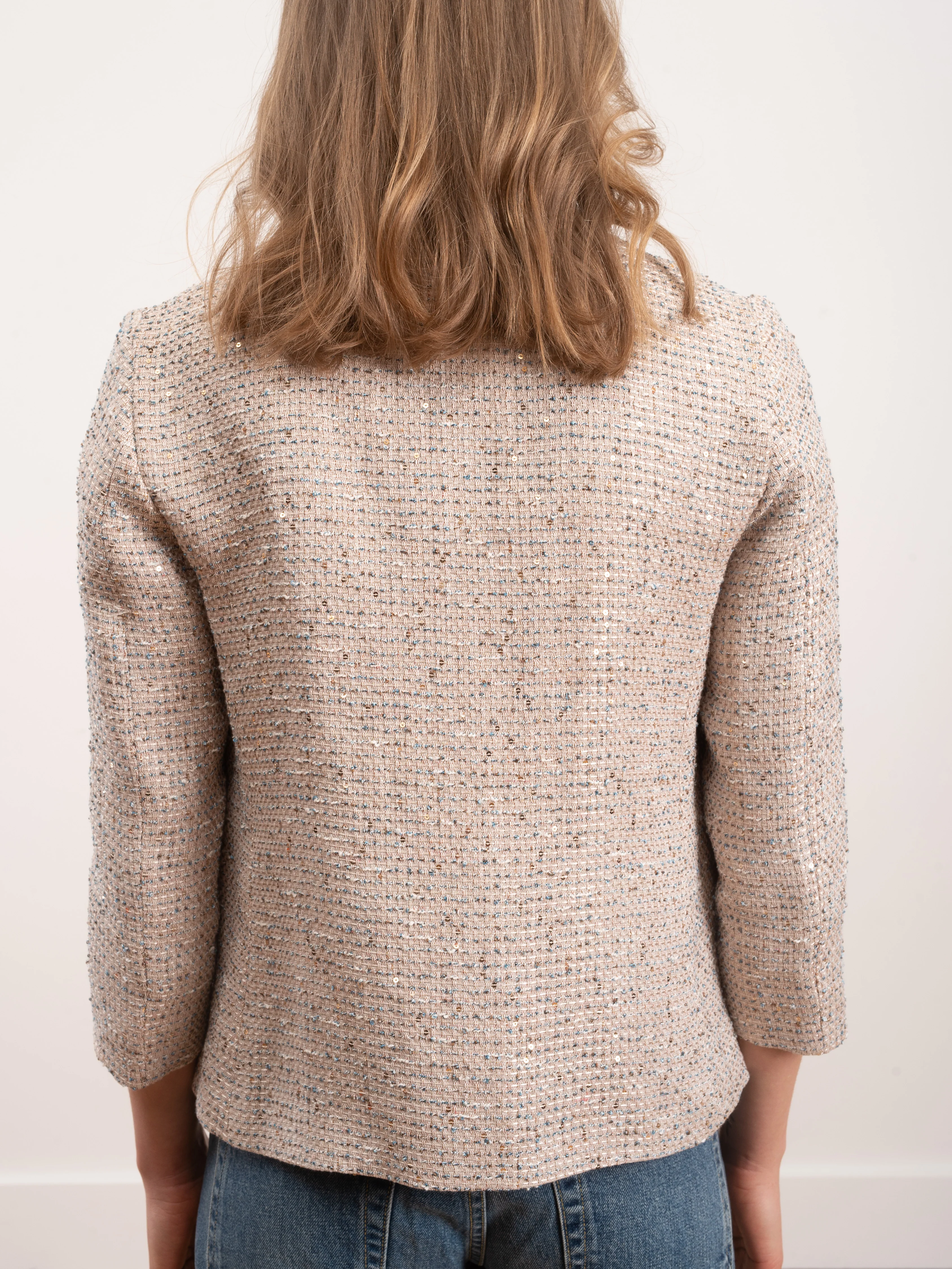 lurex tweed short coat - beige 2000 - Image 5