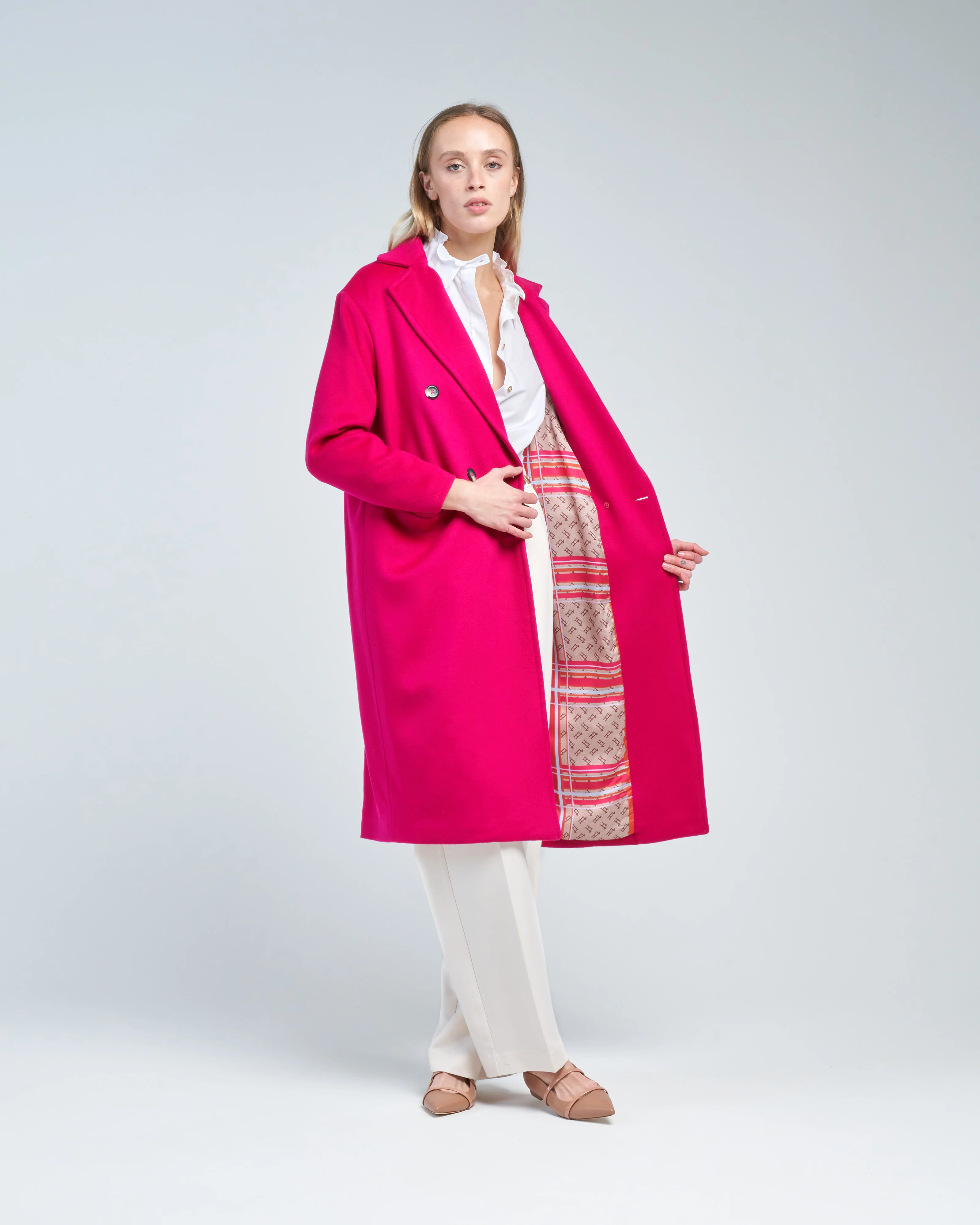 luxury wool double breasted coat - Image 2