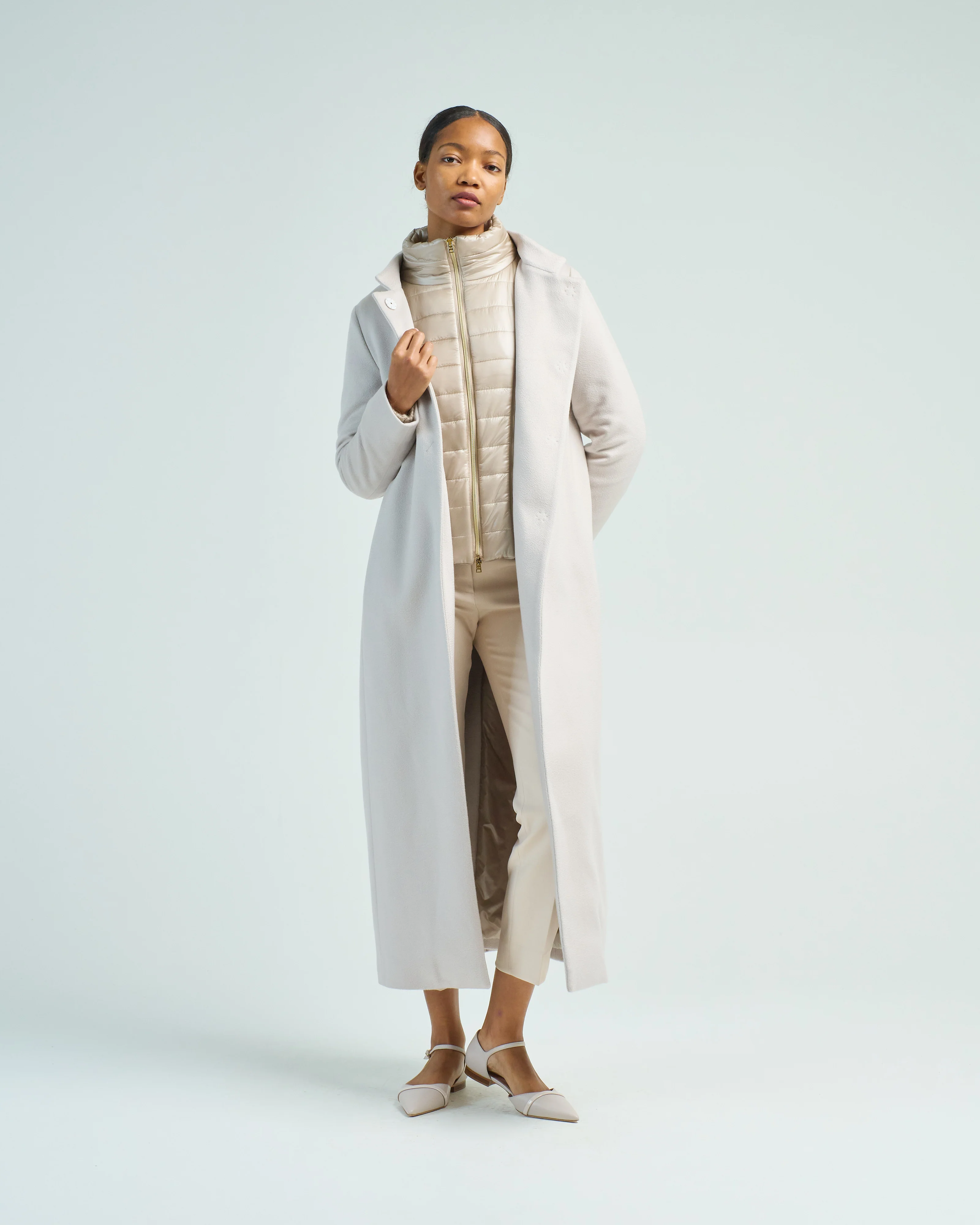 new cashmere long straight coat - Image 2