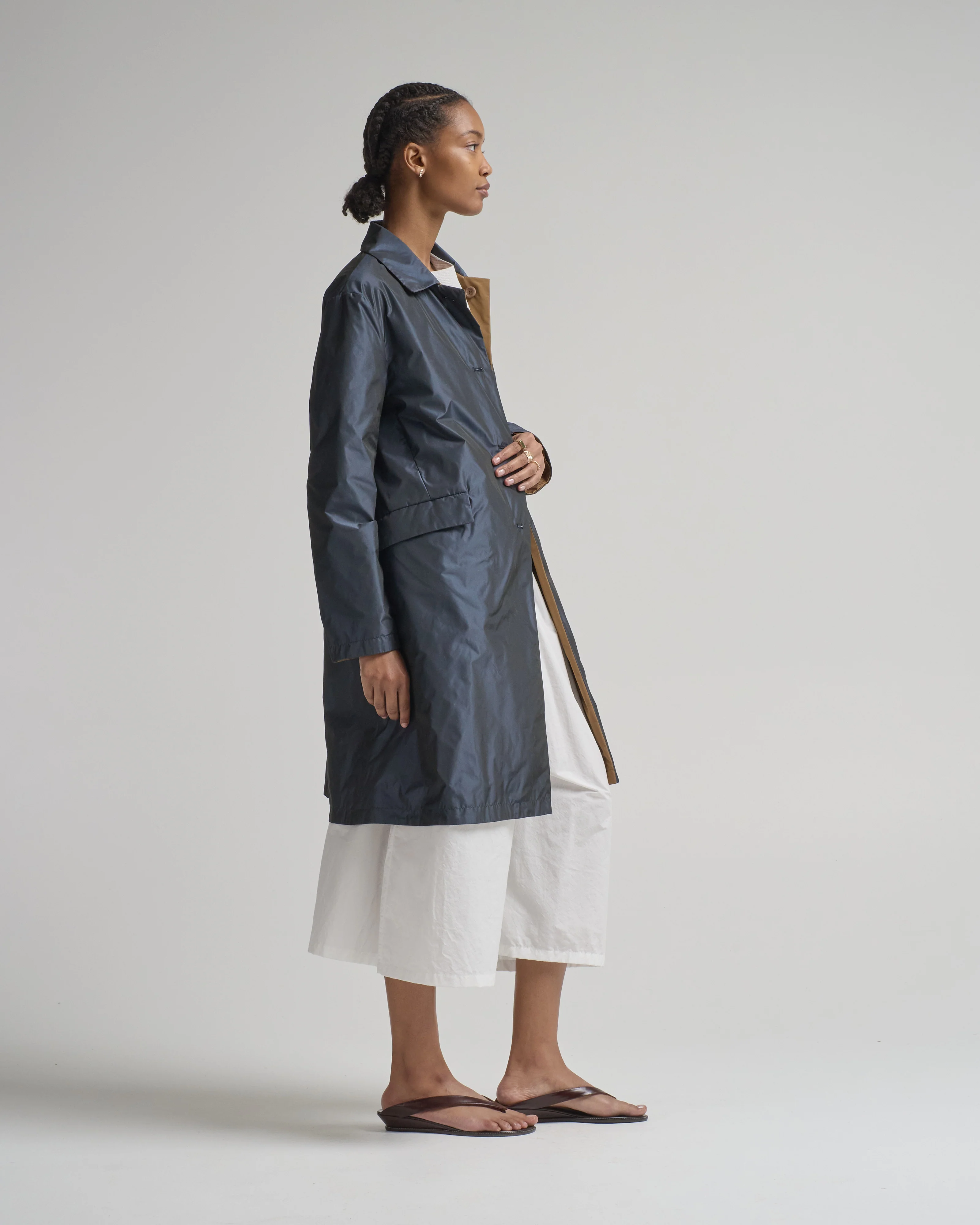 new techno taffeta reversible oversized topper coat - Image 3