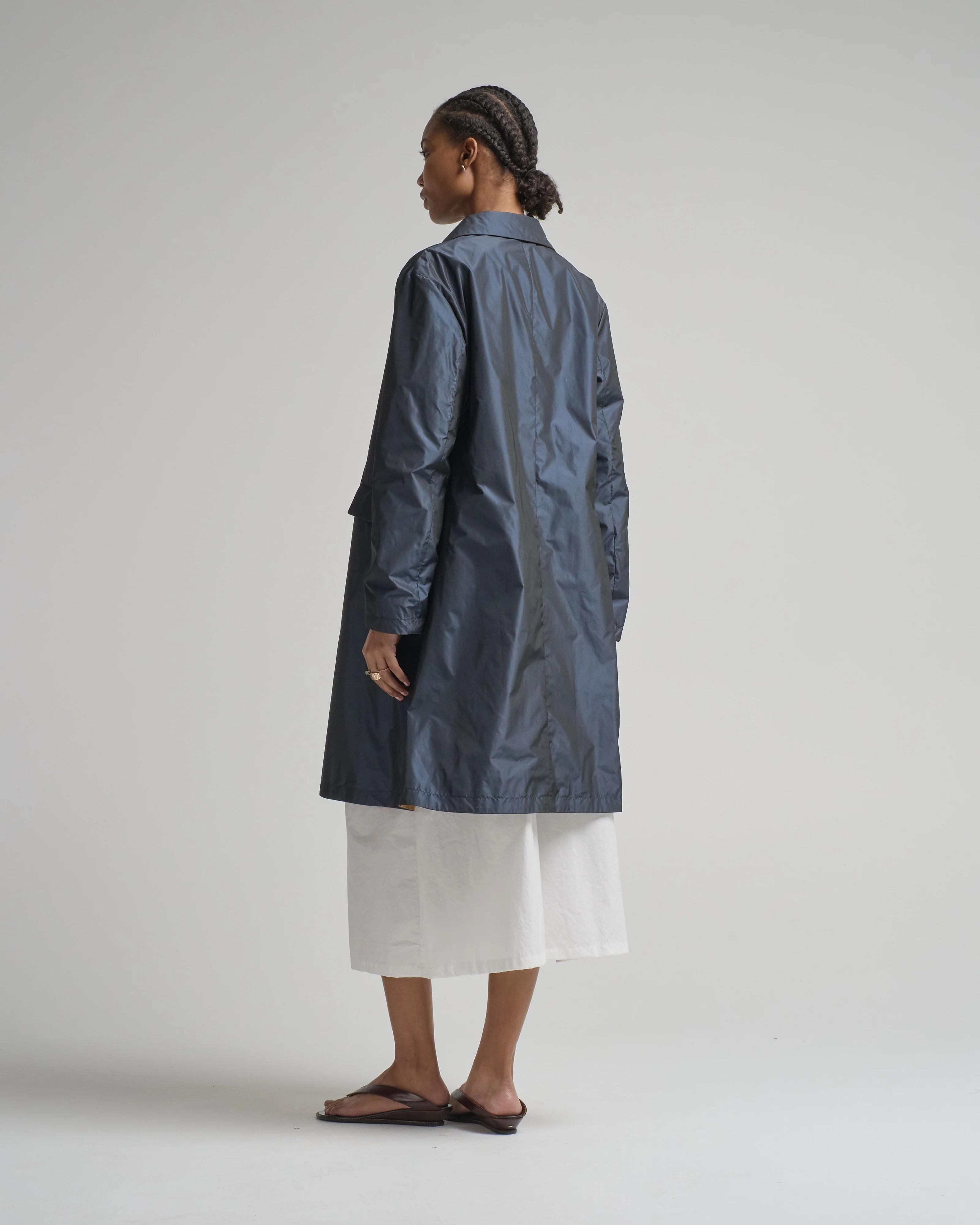 new techno taffeta reversible oversized topper coat - Image 4
