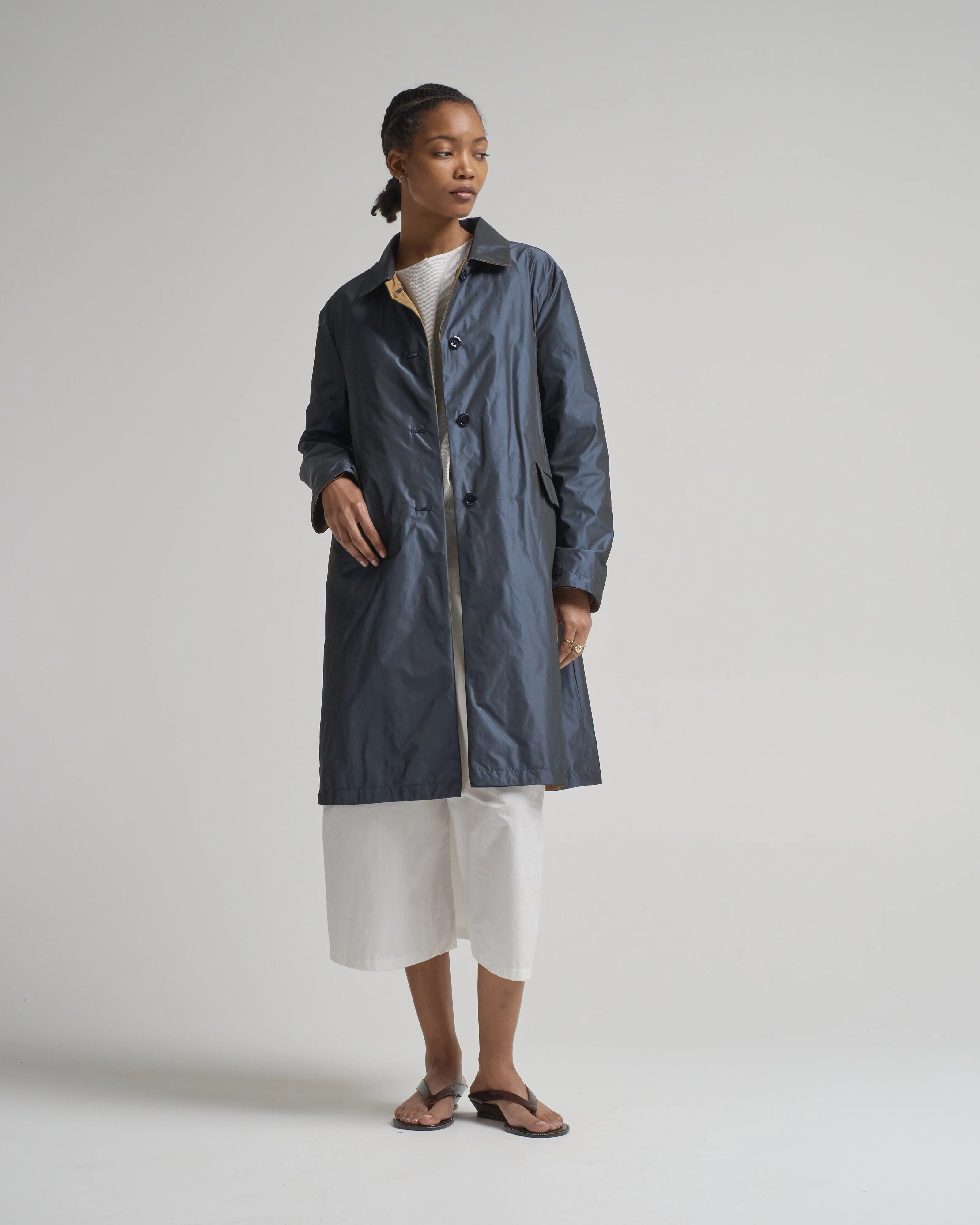 new techno taffeta reversible oversized topper coat - Image 5