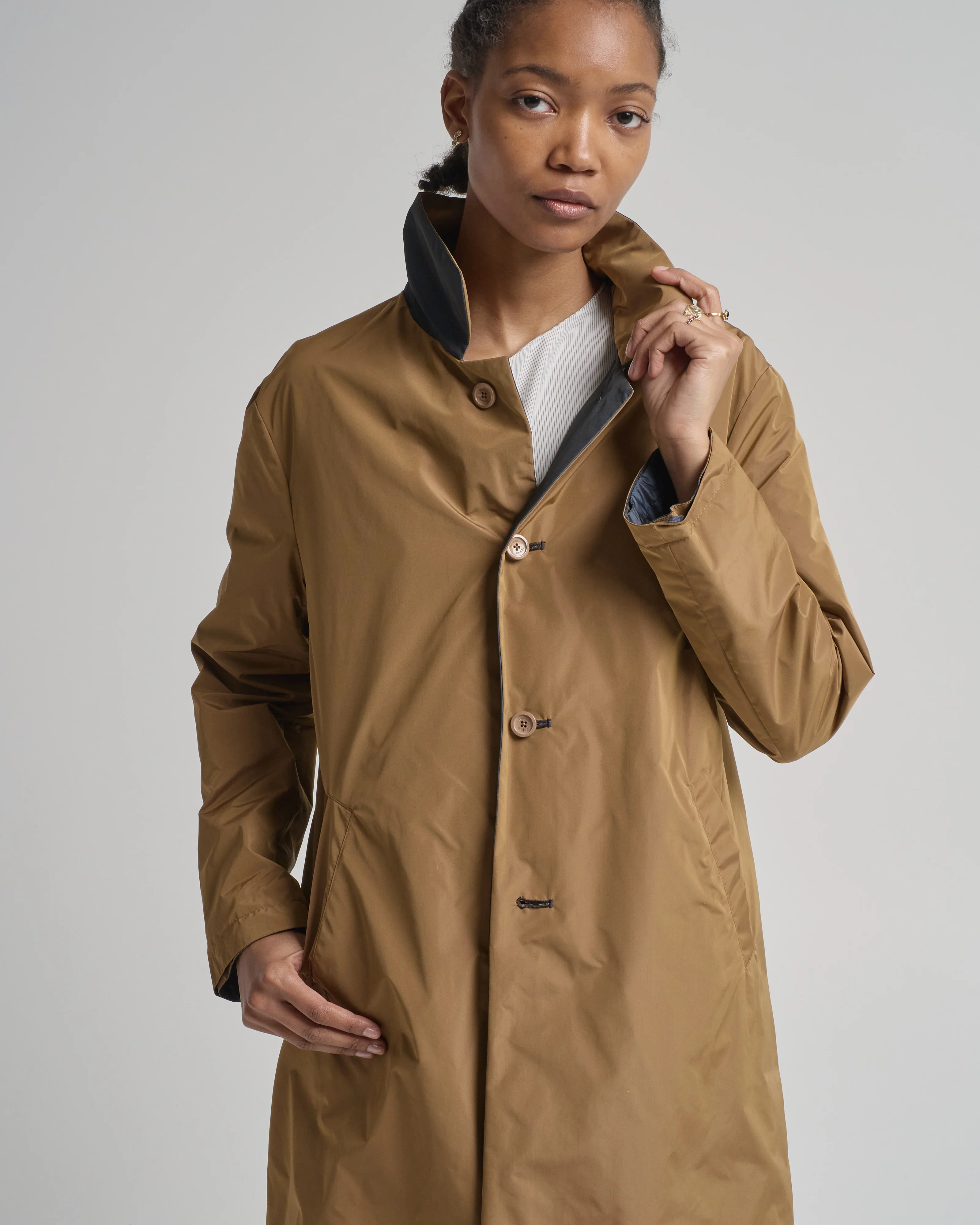 new techno taffeta reversible oversized topper coat - Image 6
