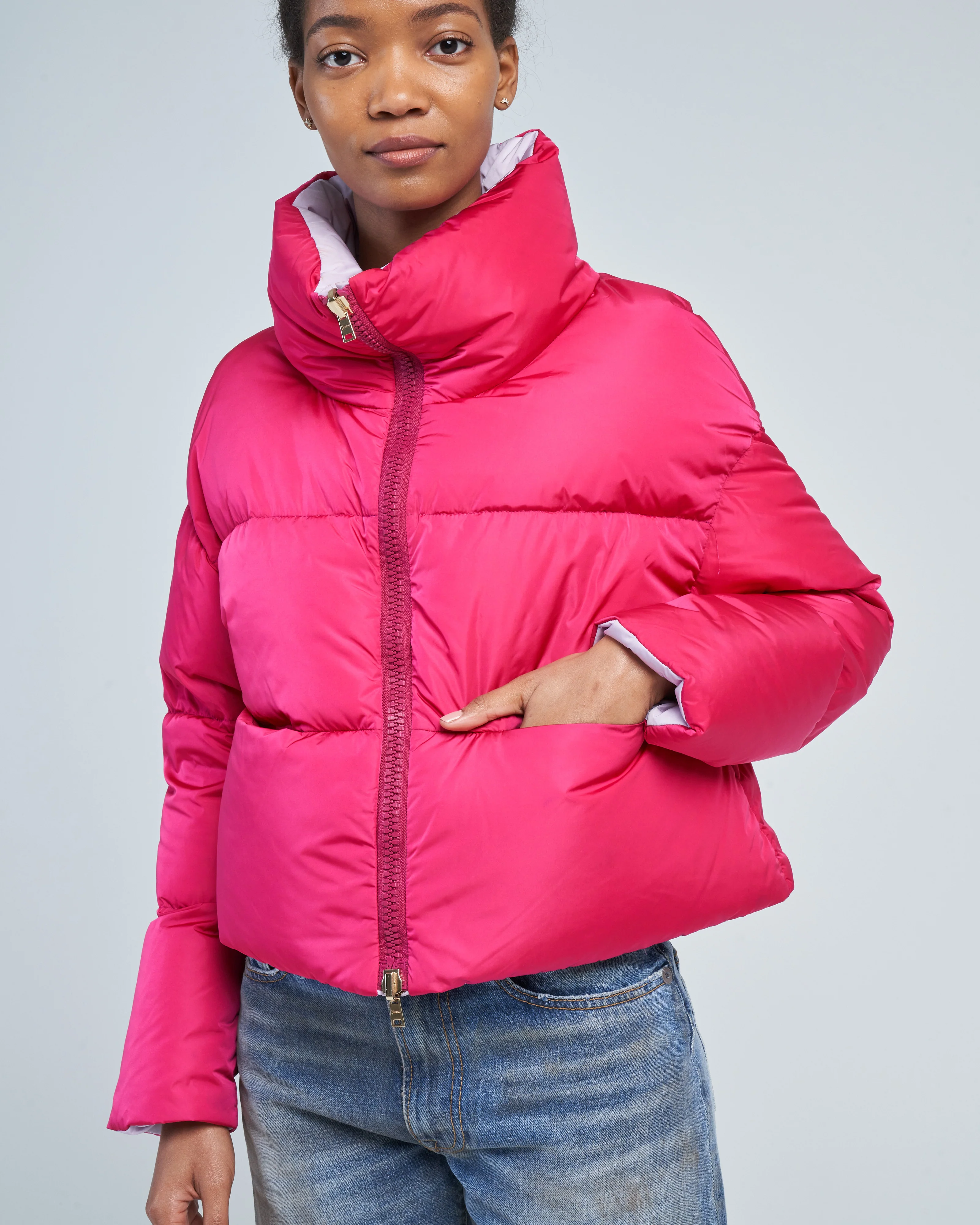 nylon cropped reversible jacket - Image 6