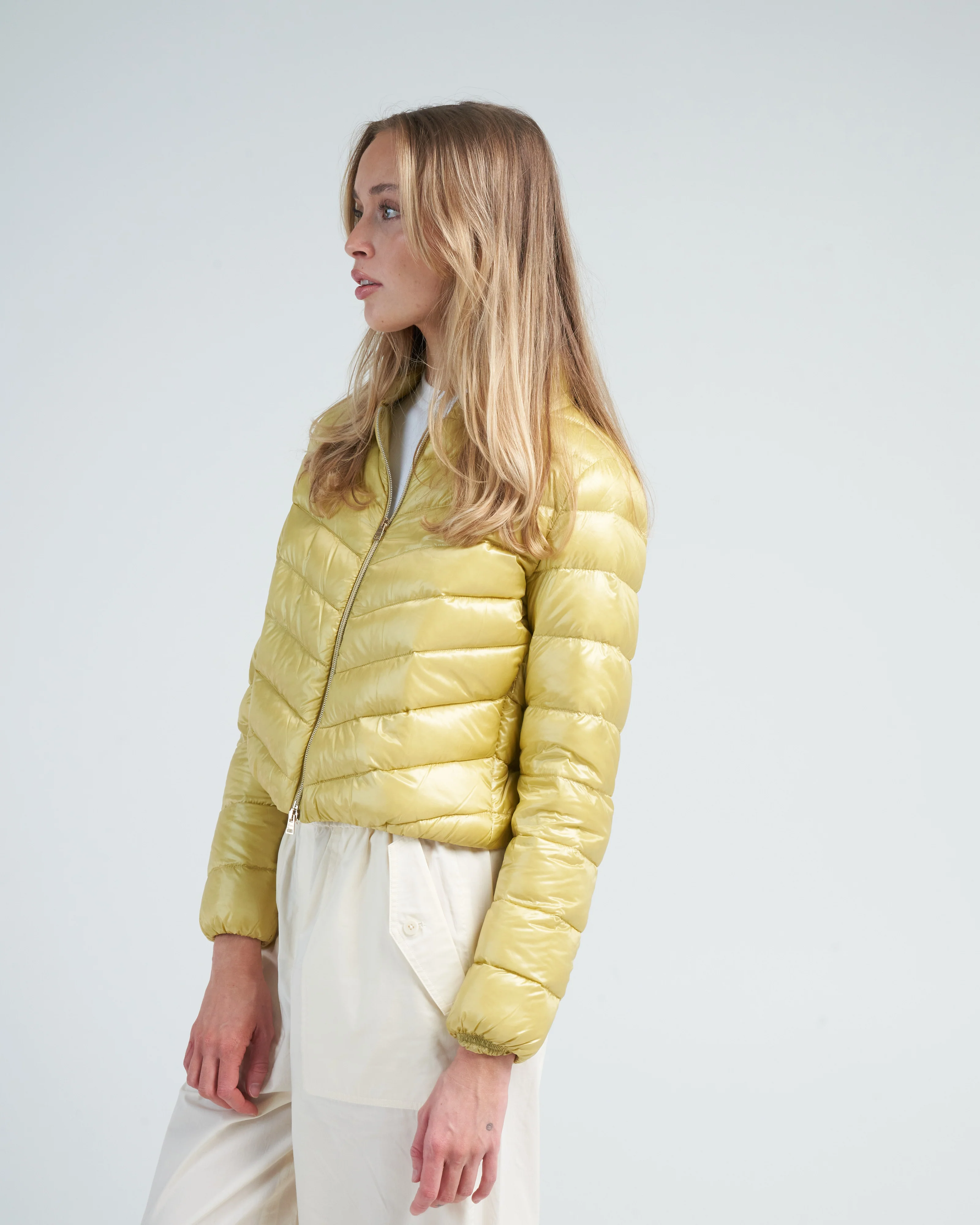 nylon ultralight chevron bomber - canarino - Image 3