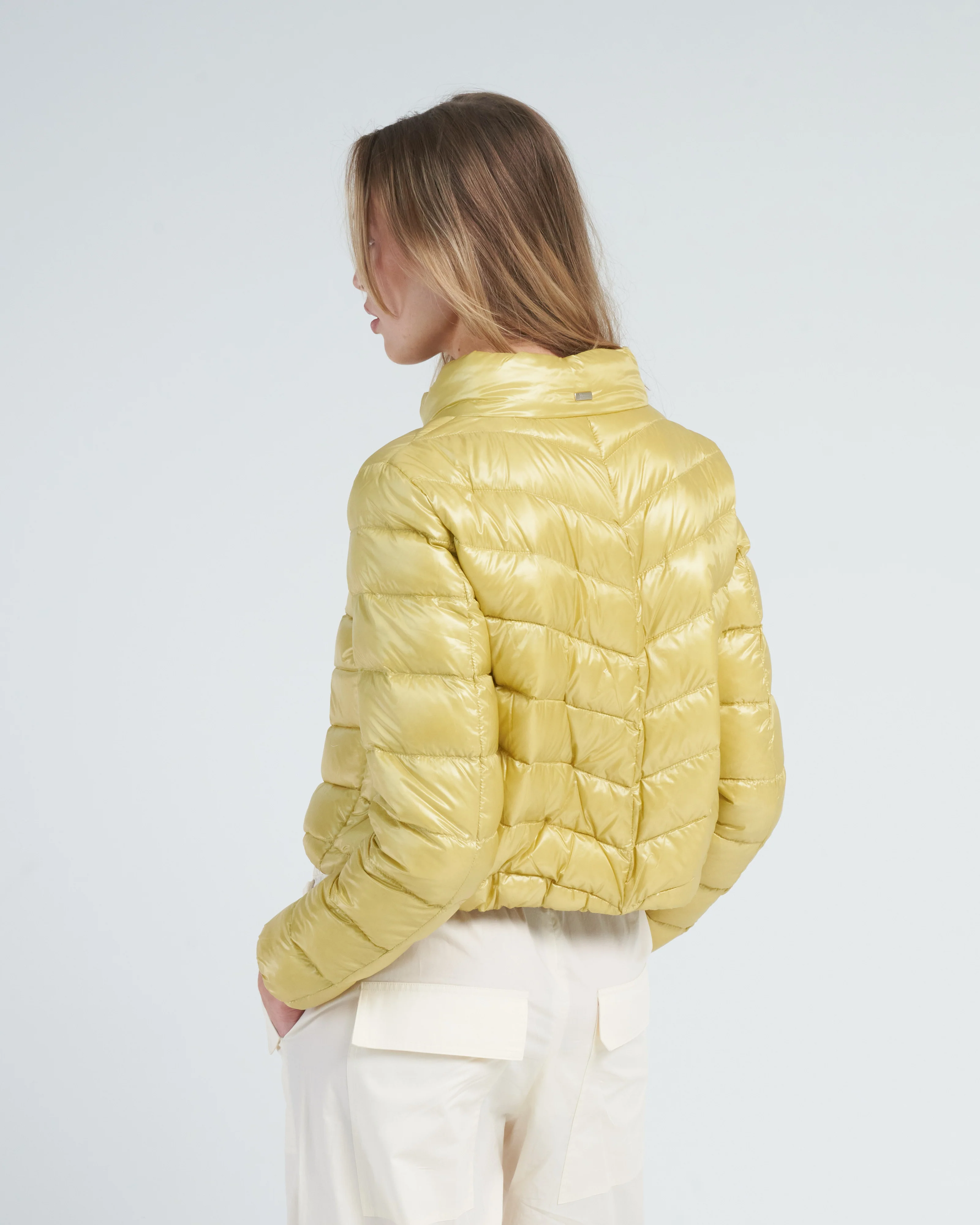 nylon ultralight chevron bomber - canarino - Image 4