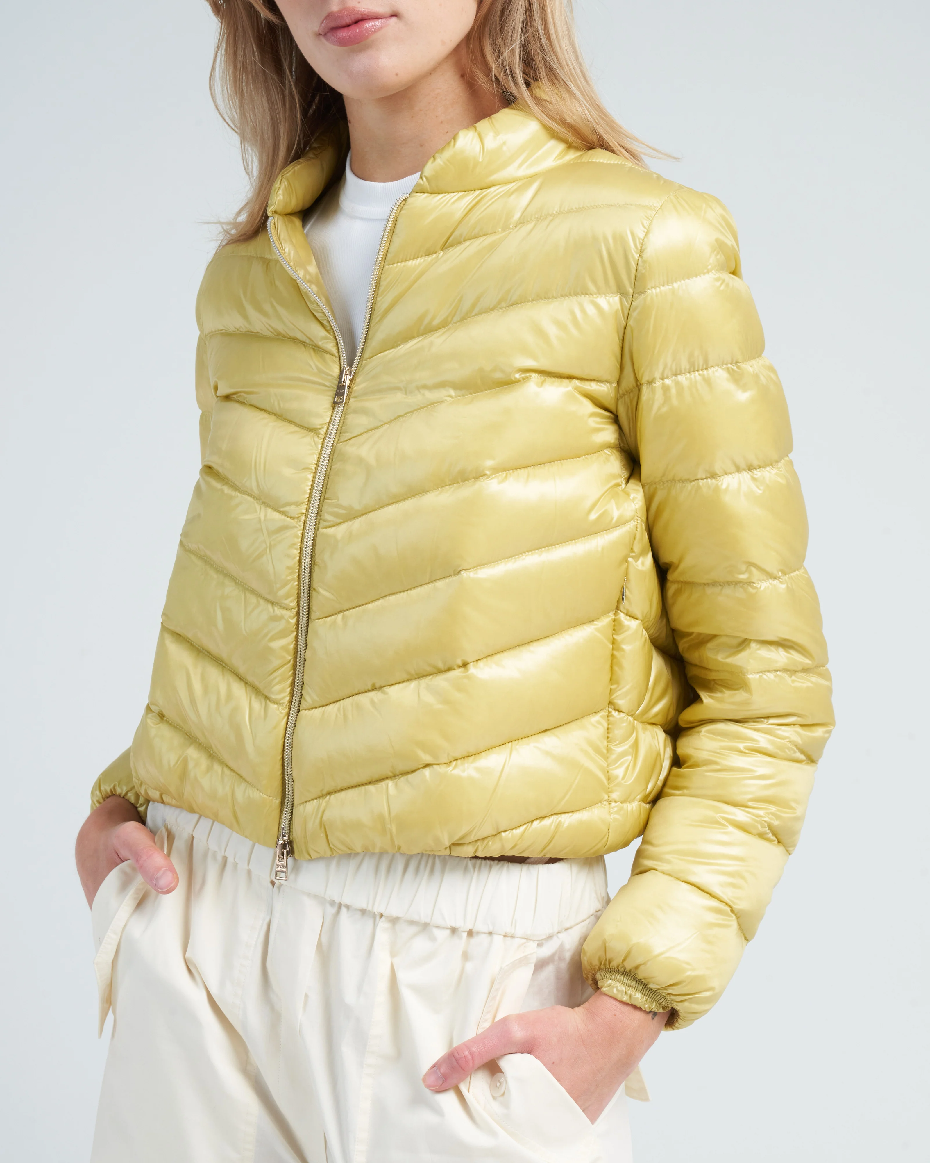 nylon ultralight chevron bomber - canarino - Image 5