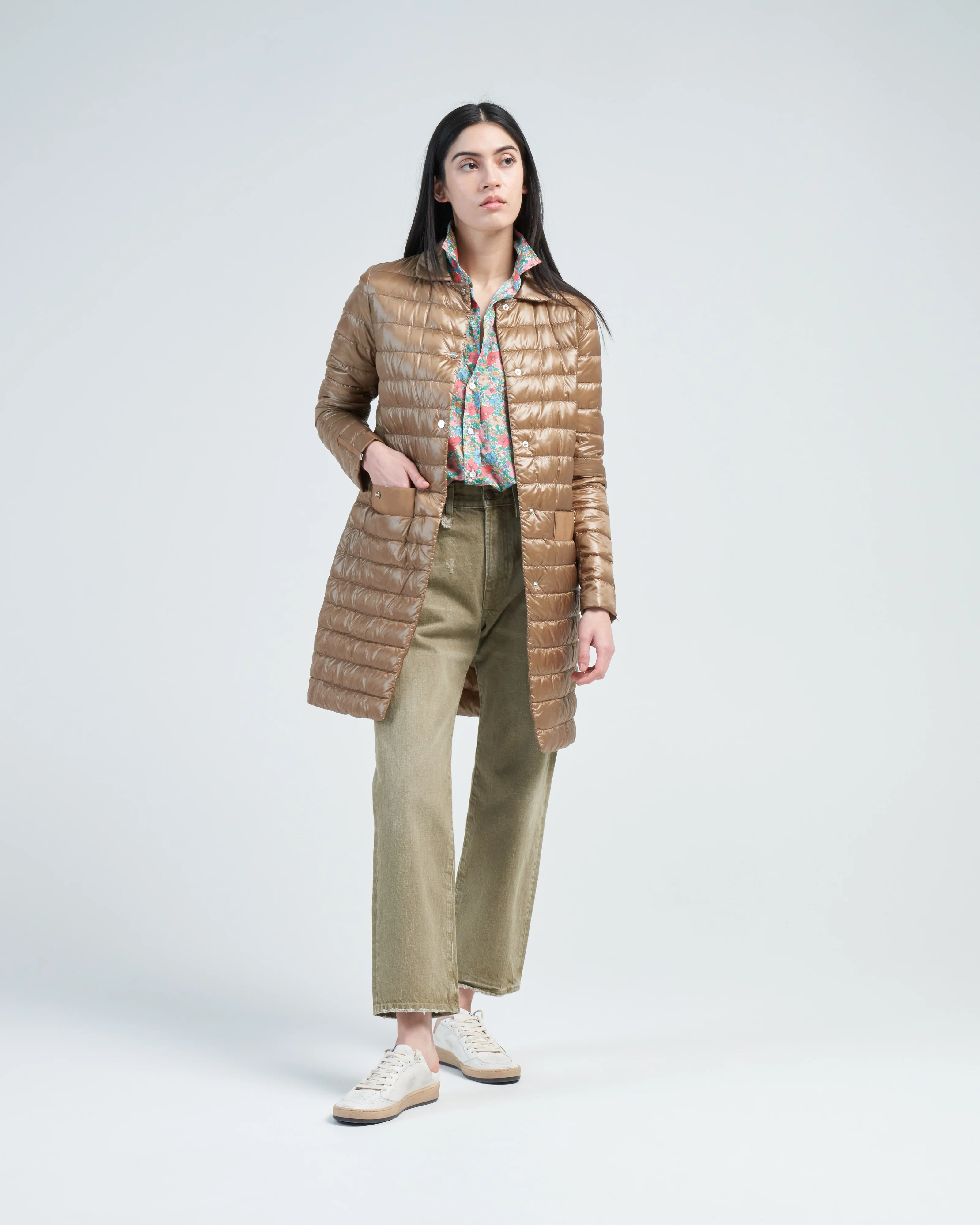 nylon ultralight midi snap front jacket - Image 2