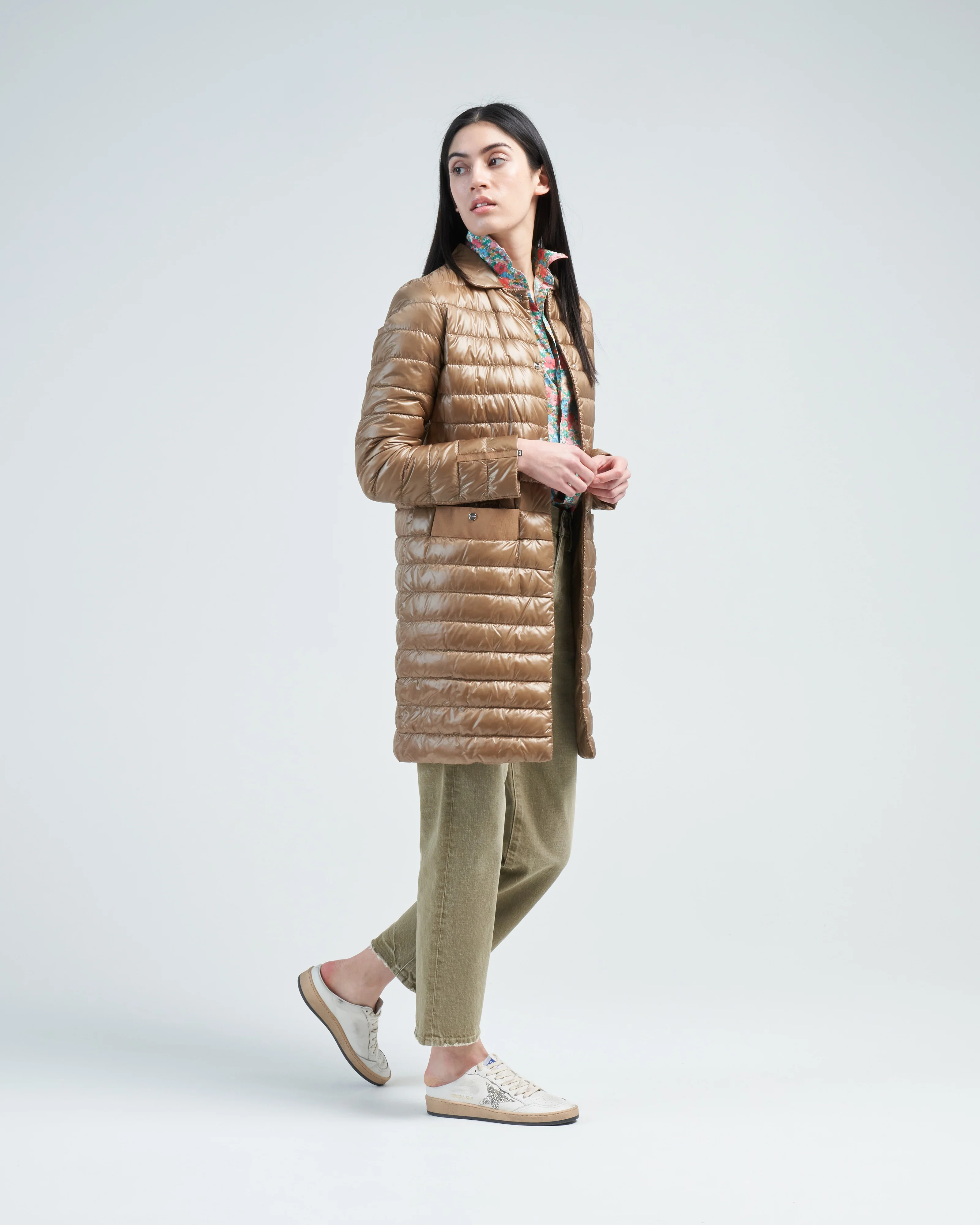 nylon ultralight midi snap front jacket - Image 3