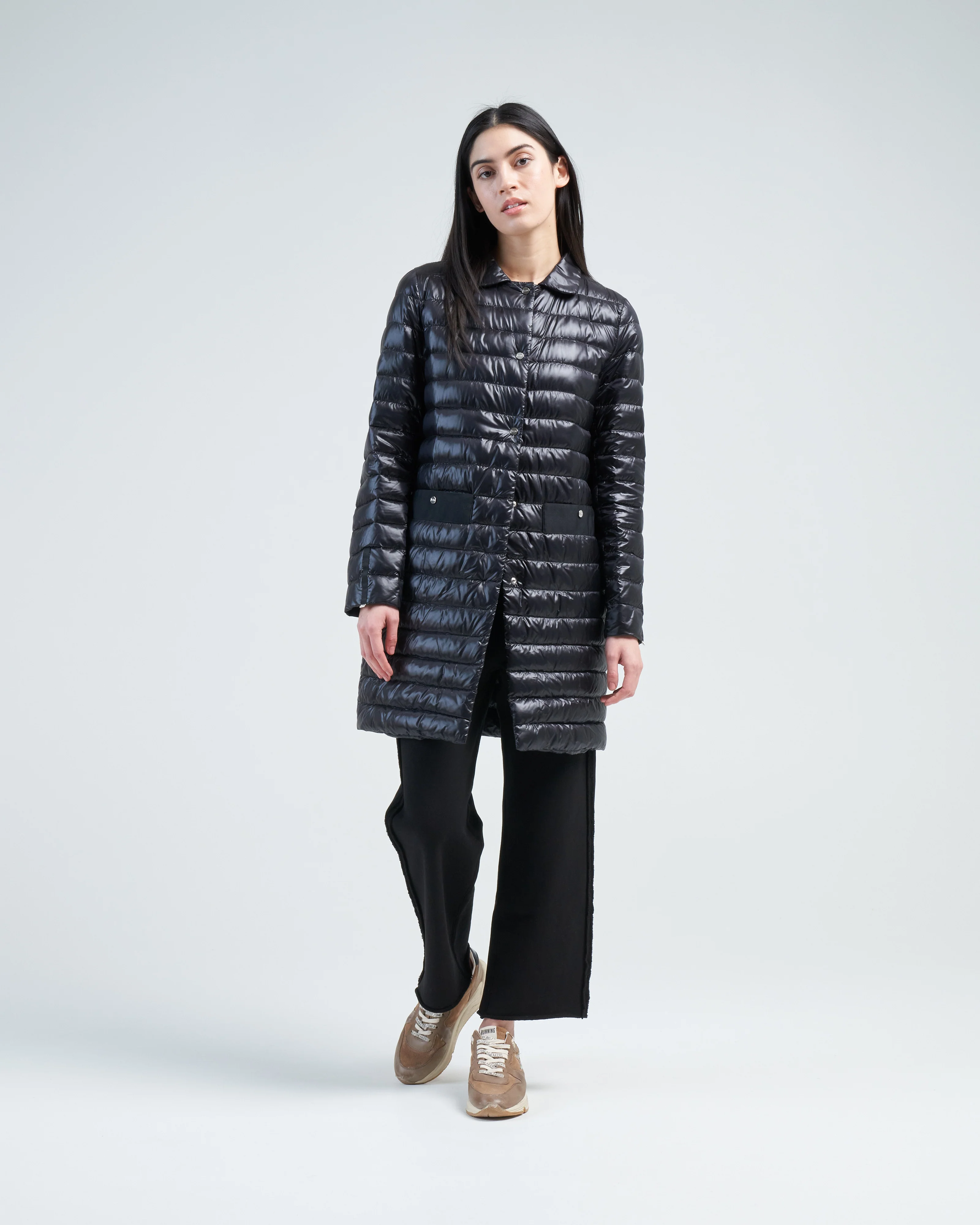 nylon ultralight midi snap front jacket - Image 2