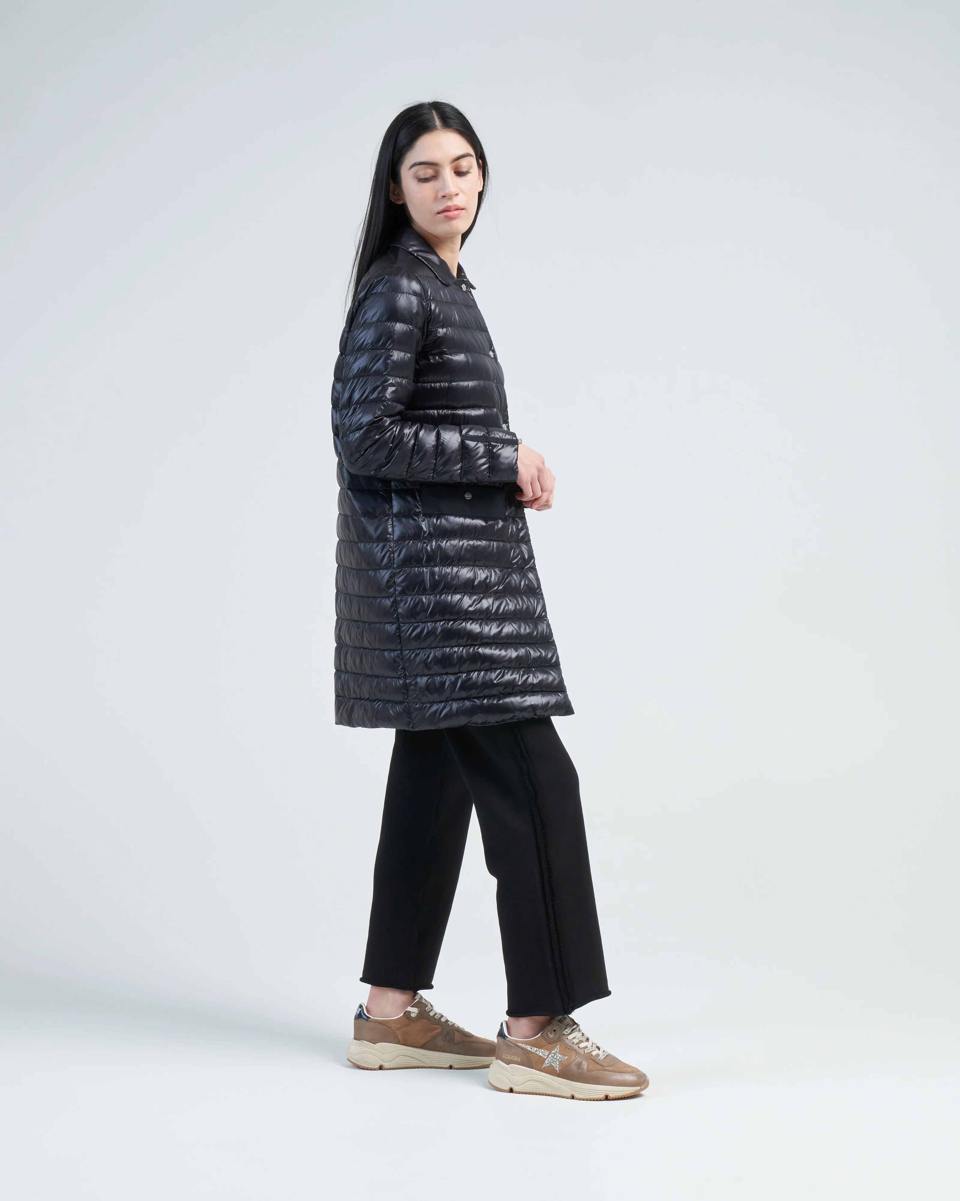 nylon ultralight midi snap front jacket - Image 3